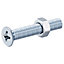 Diall M3 Pozidriv Countersunk Zinc-plated Carbon steel Machine screw & nut (Dia)3mm (L)20mm, Pack of 20