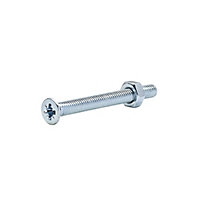 Diall M4 Pozidriv Countersunk Zinc-plated Carbon steel Machine screw & nut (Dia)4mm (L)40mm, Pack of 20