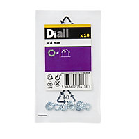 Diall M4 Steel Shakeproof Washer, (Dia)4mm, Pack of 10