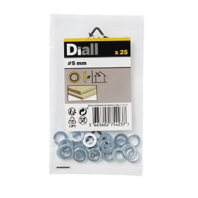 Diall M5 Brass Screw cup Washer, (Dia)5mm, Pack of 25