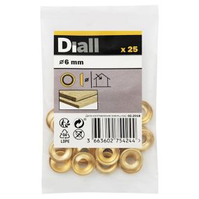 Diall M6 Brass Screw cup Washer, Pack of 25