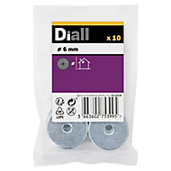 Diall M6 Carbon steel Penny Washer, Pack of 10