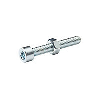 Diall M6 Cylindrical Zinc-plated Carbon steel Set screw & nut (Dia)6mm (L)40mm, Pack of 20