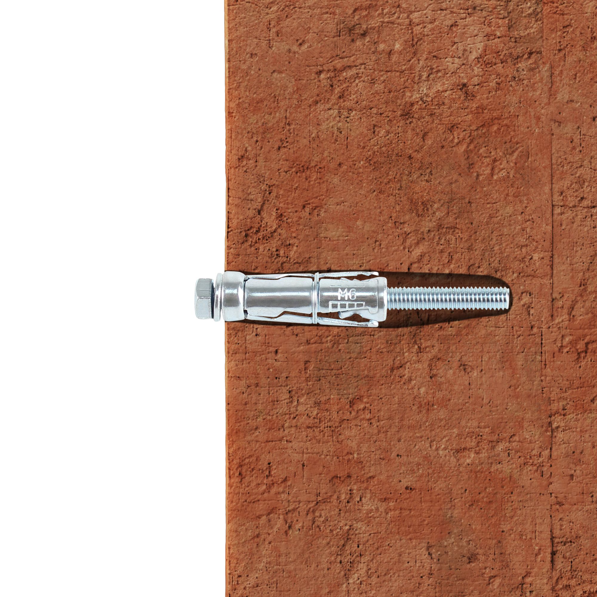 Diall M6 Hex Bolt Steel Shield anchor (L)70mm, Pack of 4