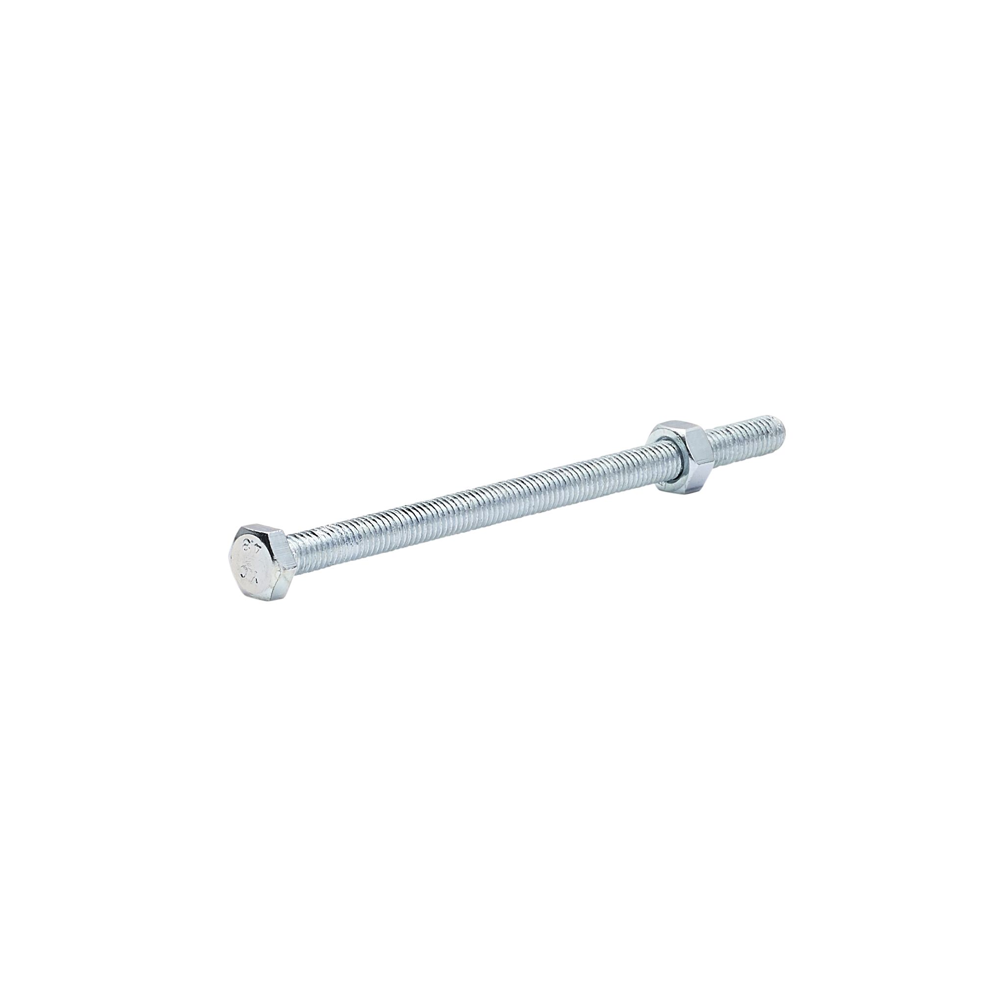 Diall M6 Hex Carbon steel (grade 5.8) Bolt & nut (L)100mm, Pack of 10