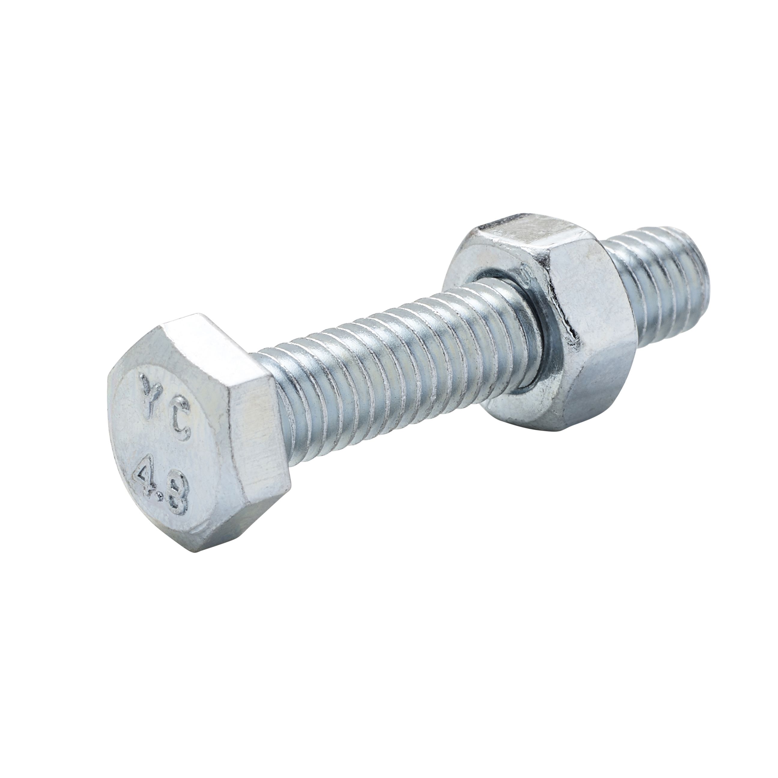 Diall M6 Hex Carbon steel (grade 5.8) Bolt & nut (L)30mm, Pack of 10