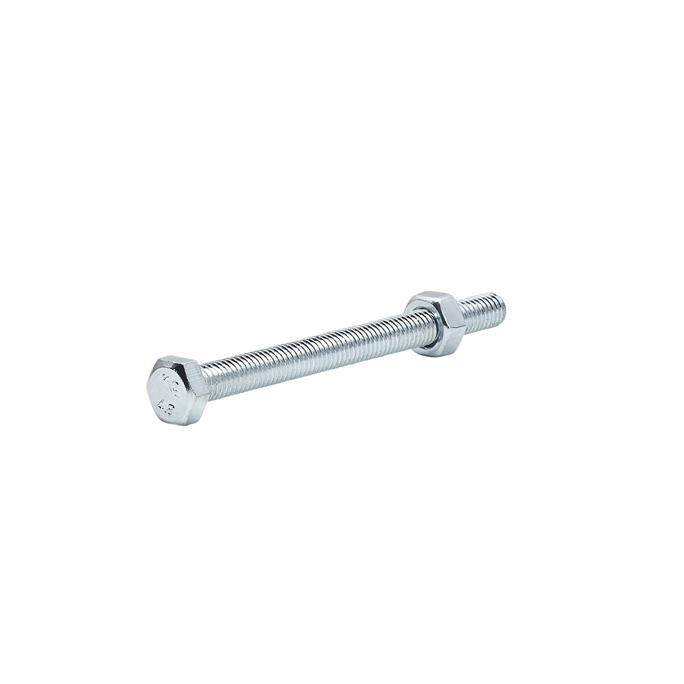 Diall M6 Hex Carbon steel (grade 5.8) Bolt & nut (L)70mm, Pack of 10