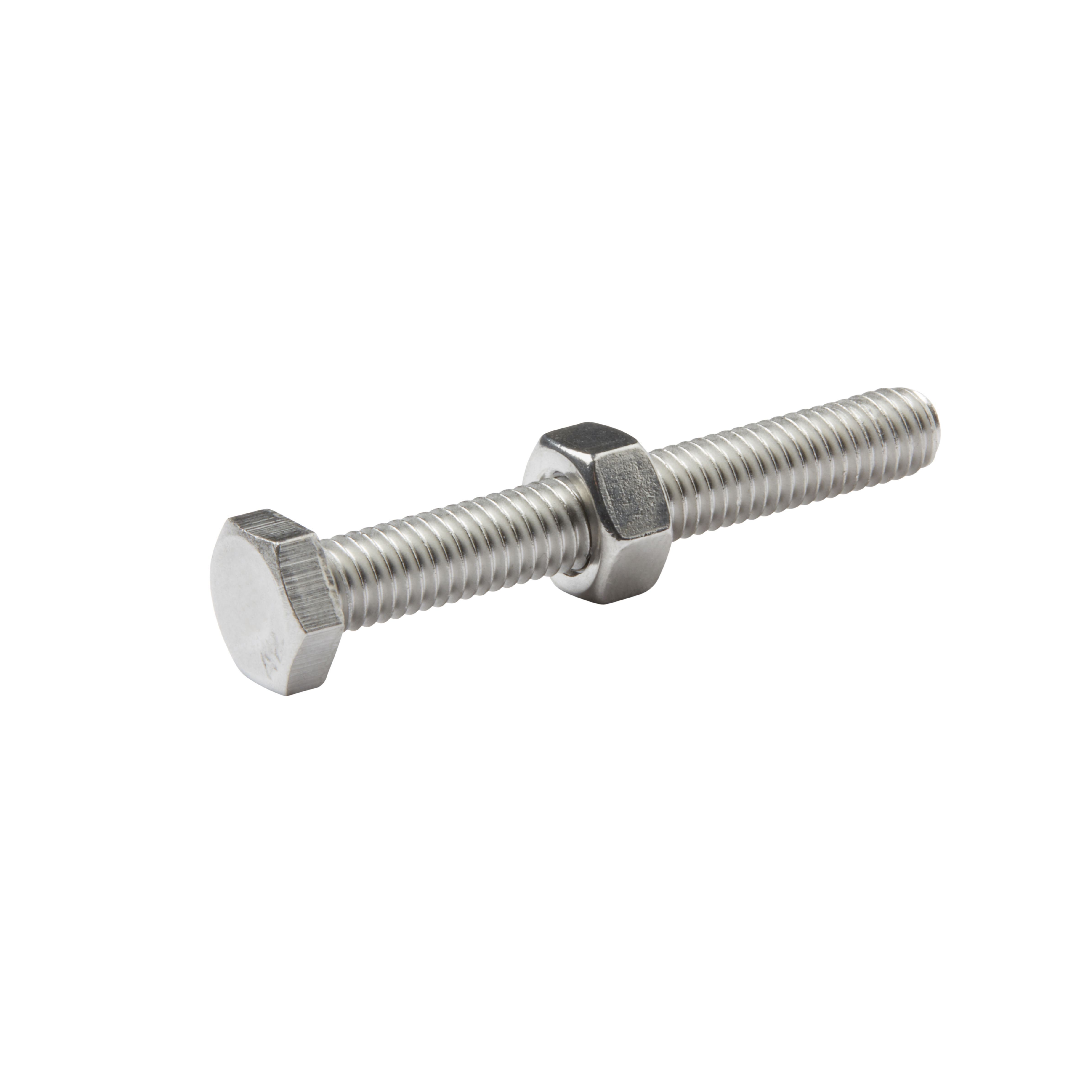 Diall M6 Hex Stainless steel Bolt & nut (L)45mm (Dia)6mm, Pack of 10