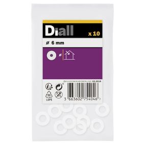 Diall M6 Nylon Washer, Pack of 10