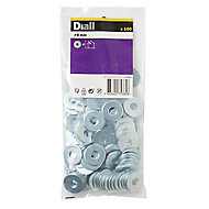 Diall M8 Carbon steel Flat Washer, Pack of 100