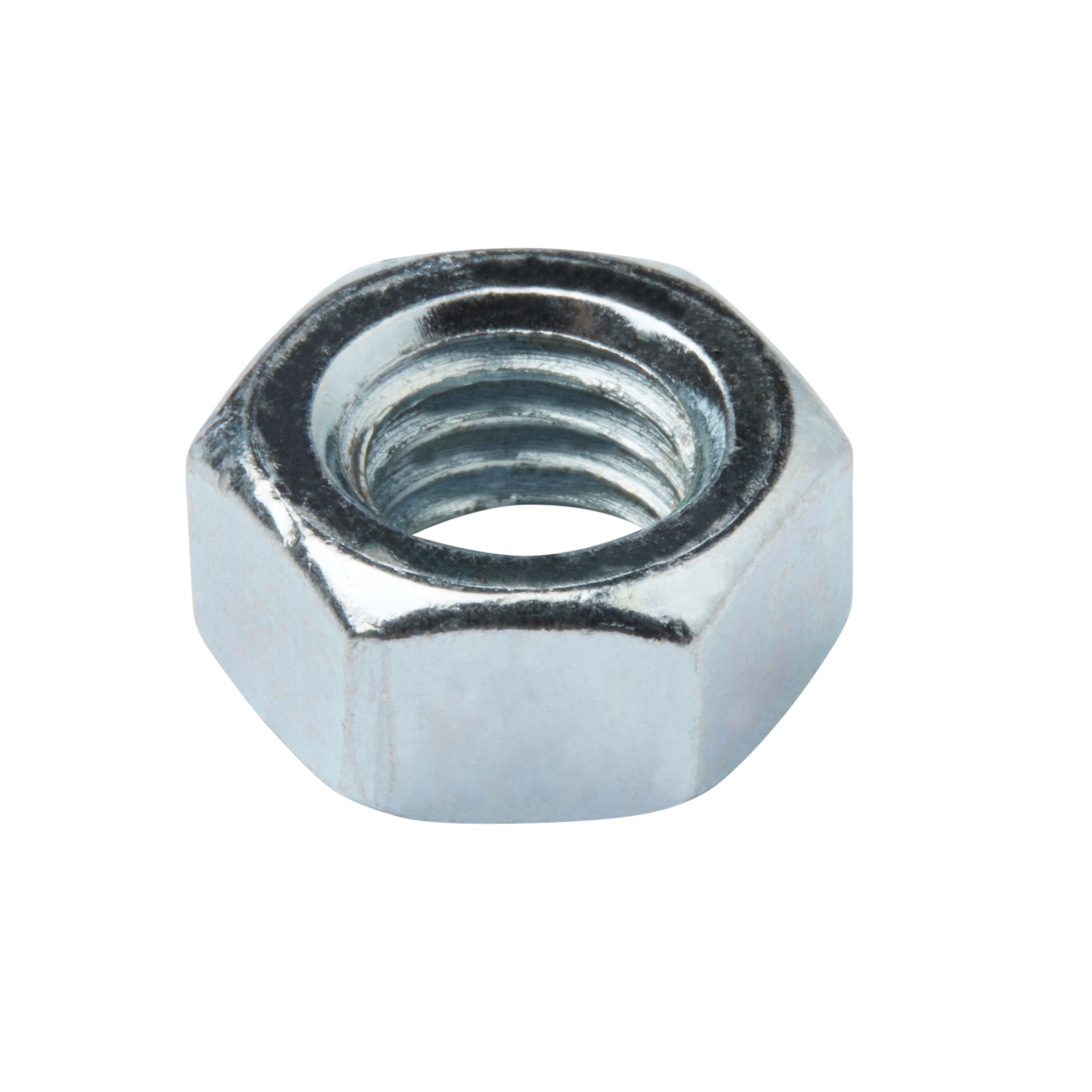 Diall M8 Carbon steel Hex Nut, Pack of 20