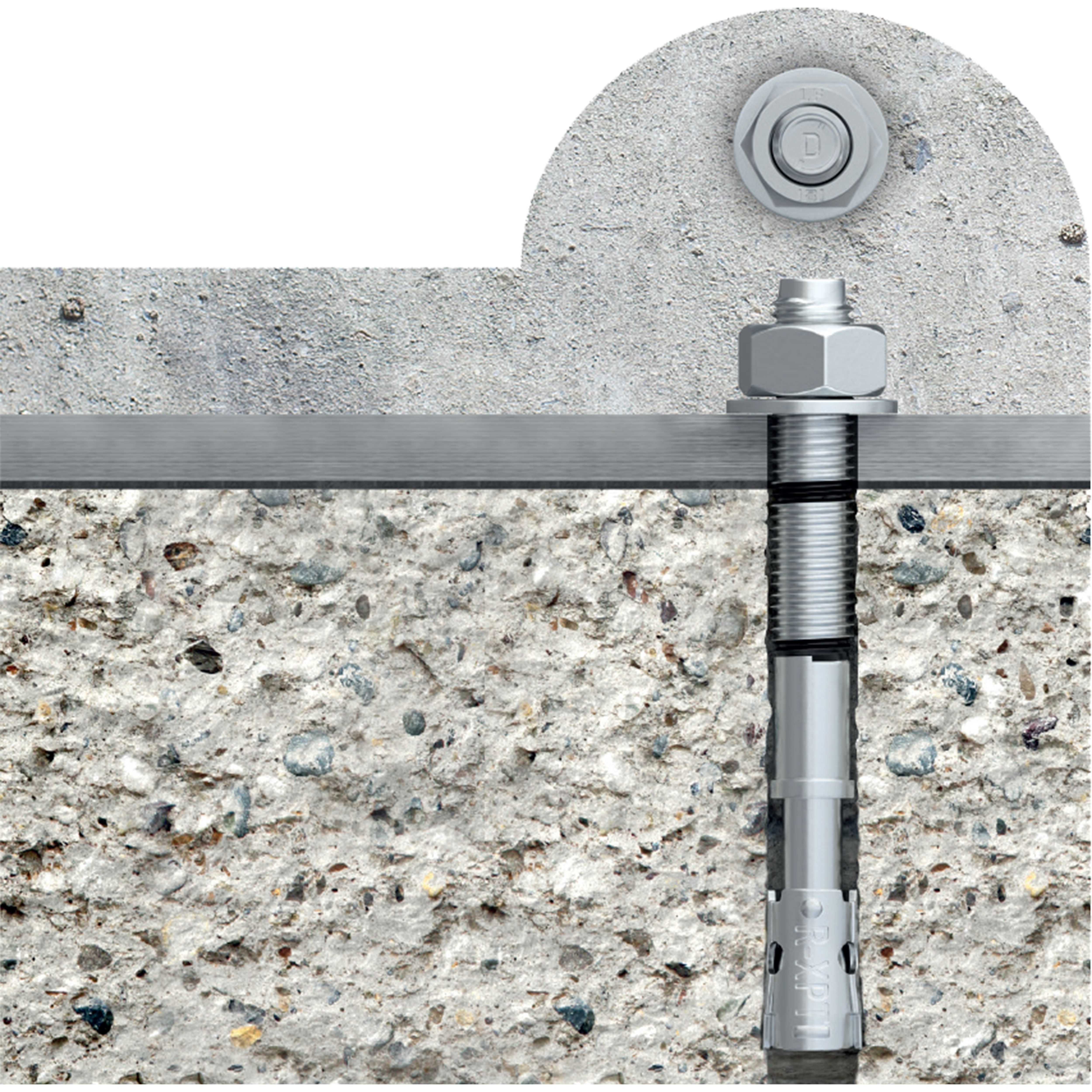 Diall M8 Hardened steel Zinc-plated Gate Shield anchor (L)65mm, Pack of 4