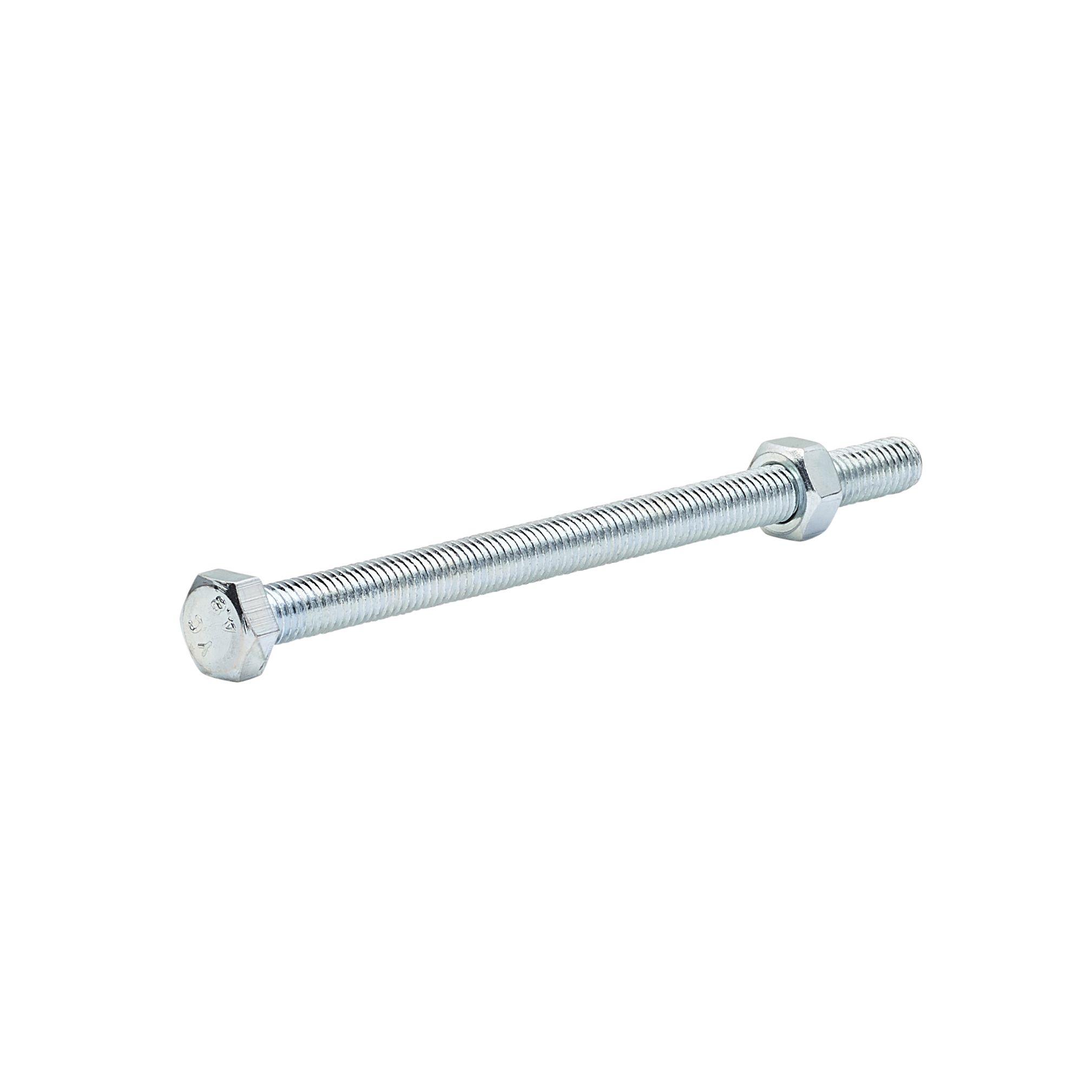 Diall M8 Hex Carbon steel (grade 5.8) Bolt & nut (L)120mm, Pack of 10