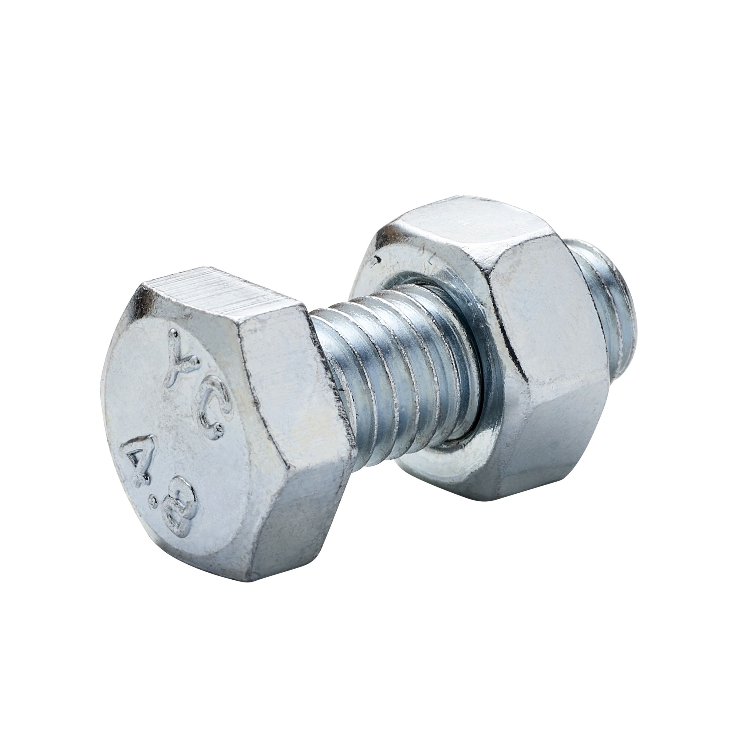 Diall M8 Hex Carbon steel (grade 5.8) Bolt & nut (L)20mm, Pack of 10
