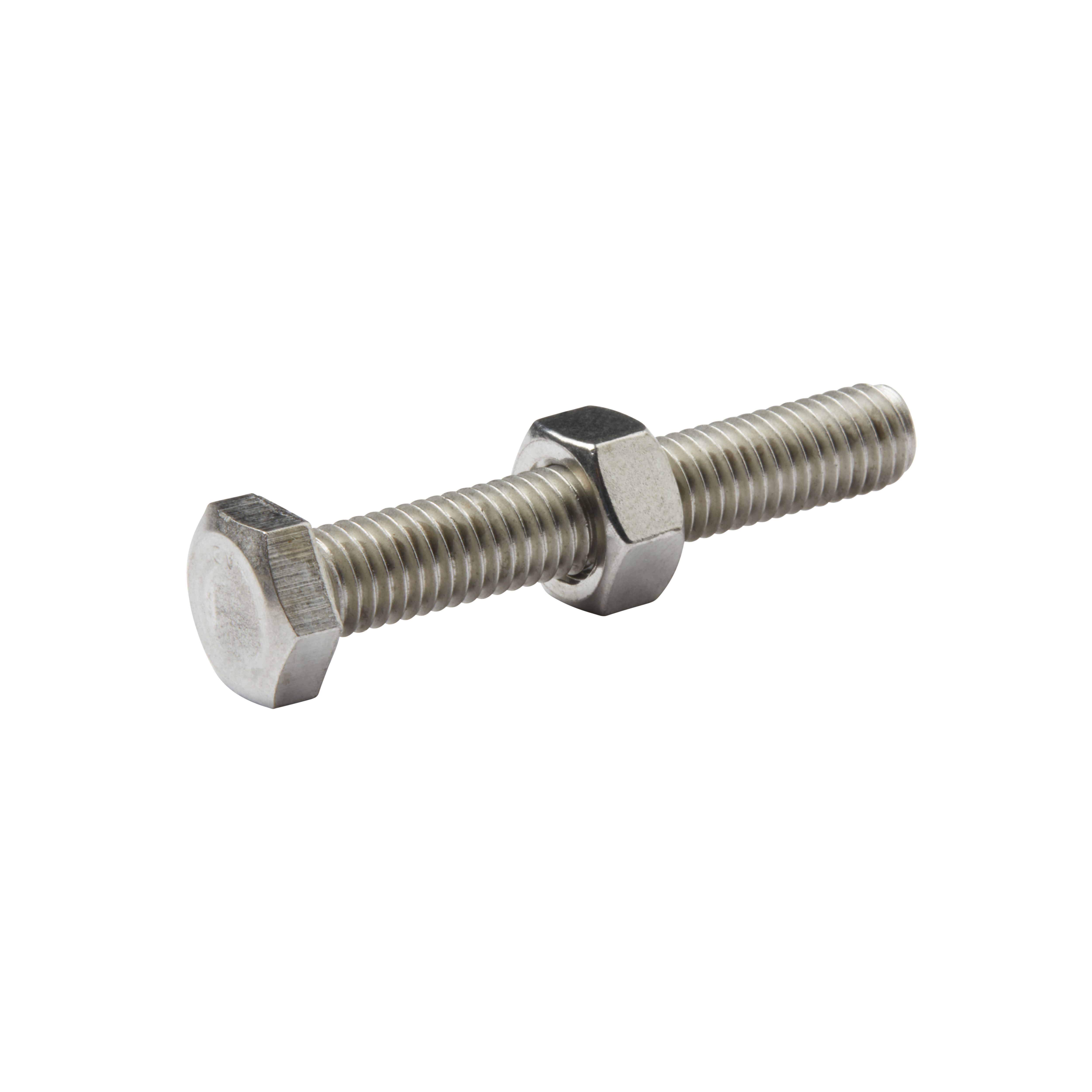 Diall M8 Hex Stainless steel Bolt & nut (L)50mm (Dia)8mm, Pack of 10