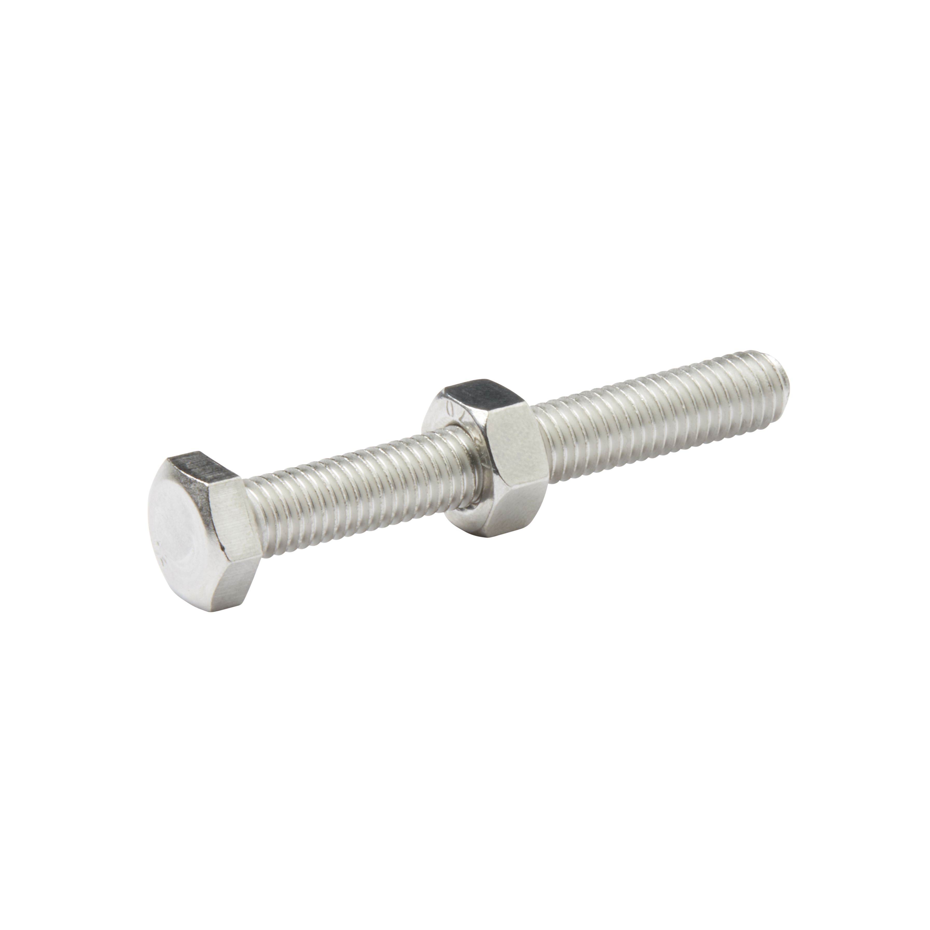 Diall M8 Hex Stainless steel Bolt & nut (L)60mm (Dia)8mm, Pack of 10