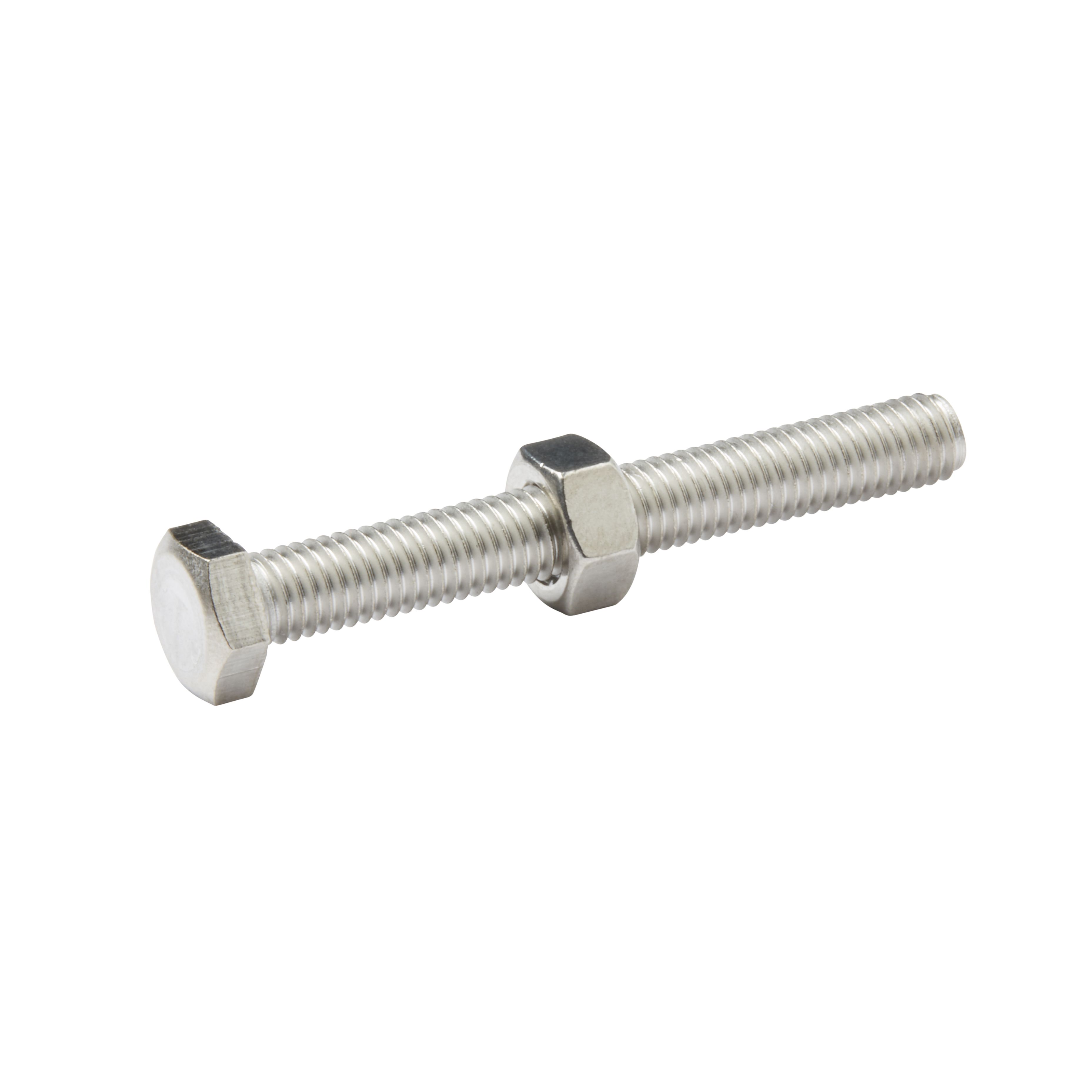 Diall M8 Hex Stainless steel Bolt & nut (L)65mm (Dia)8mm, Pack of 10