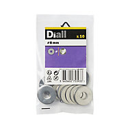 Diall M8 Stainless steel Large Flat Washer, Pack of 10