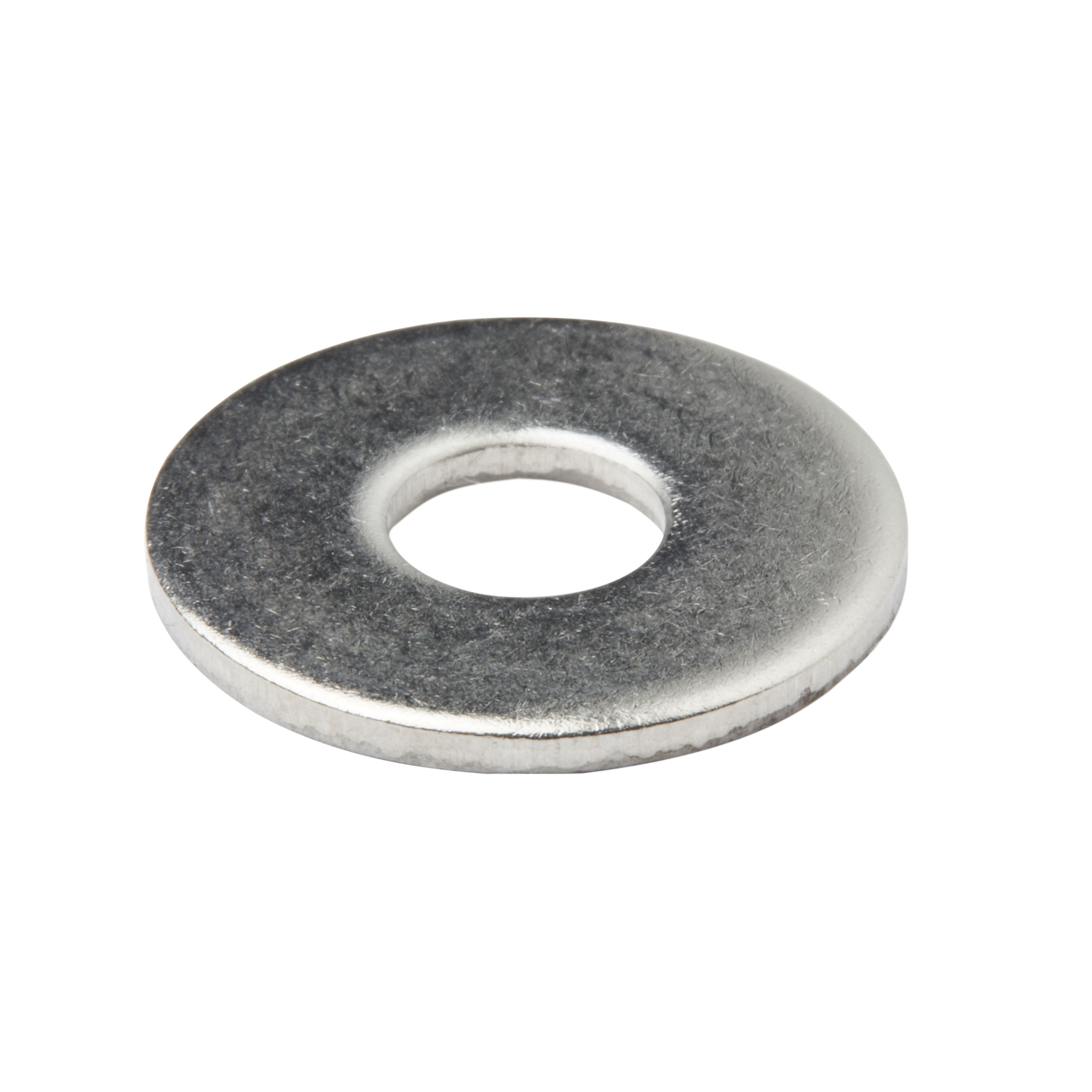 Diall M8 Stainless steel Large Flat Washer, Pack of 10
