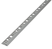 Diall Matt 6mm Round edge Aluminium External edge tile trim