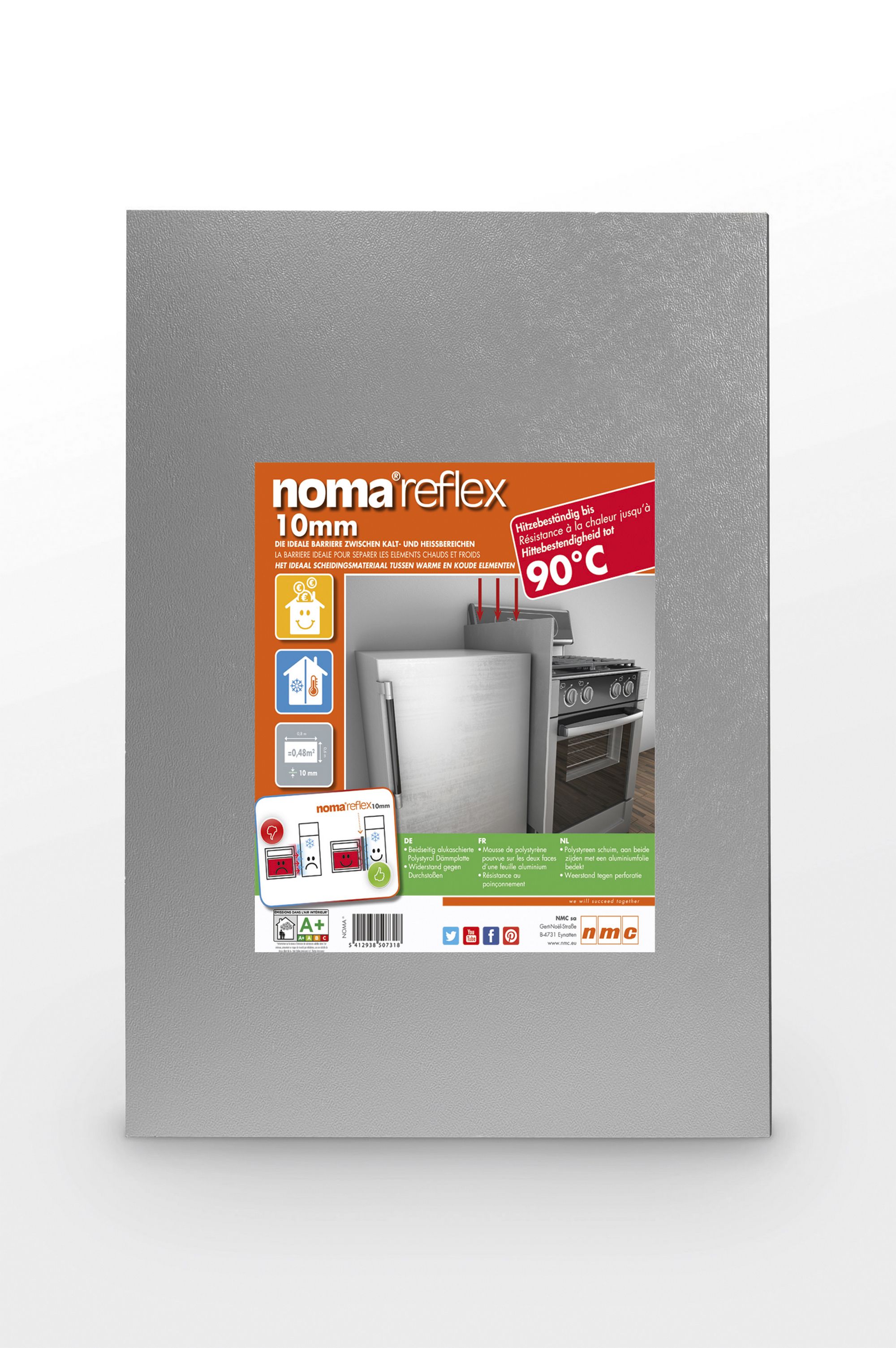 Diall Noma Reflex Aluminium & polystyrene Insulation board (L)0.8m (W)0.6m (T)10mm
