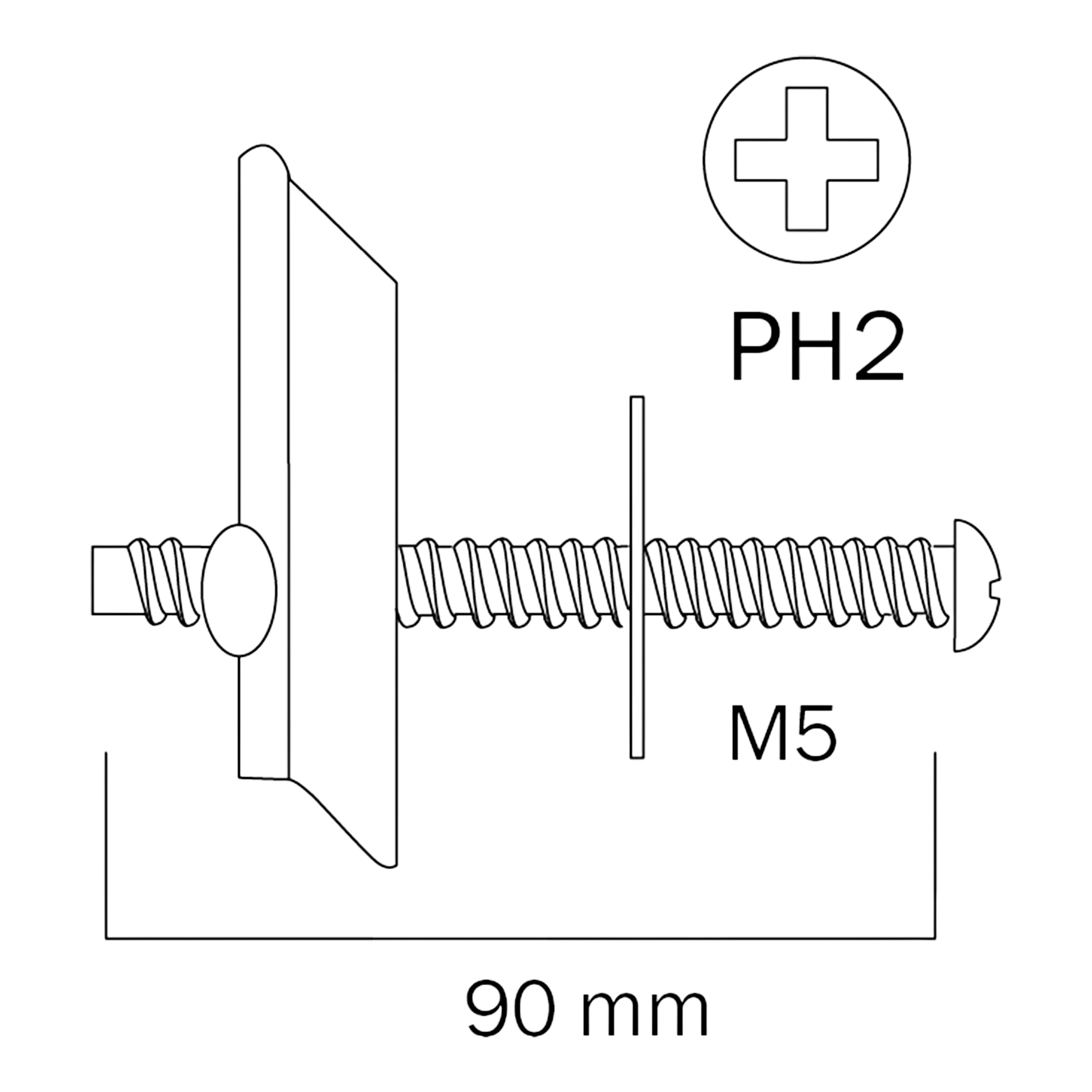 Diall Pan head Spring toggle (Dia)5mm (L)90mm, Pack of 4