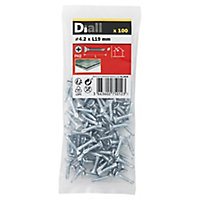 Diall Phillips Countersunk Zinc-plated Carbon steel (C1022) Self-drilling screw (Dia)4.2mm (L)19mm, Pack of 100
