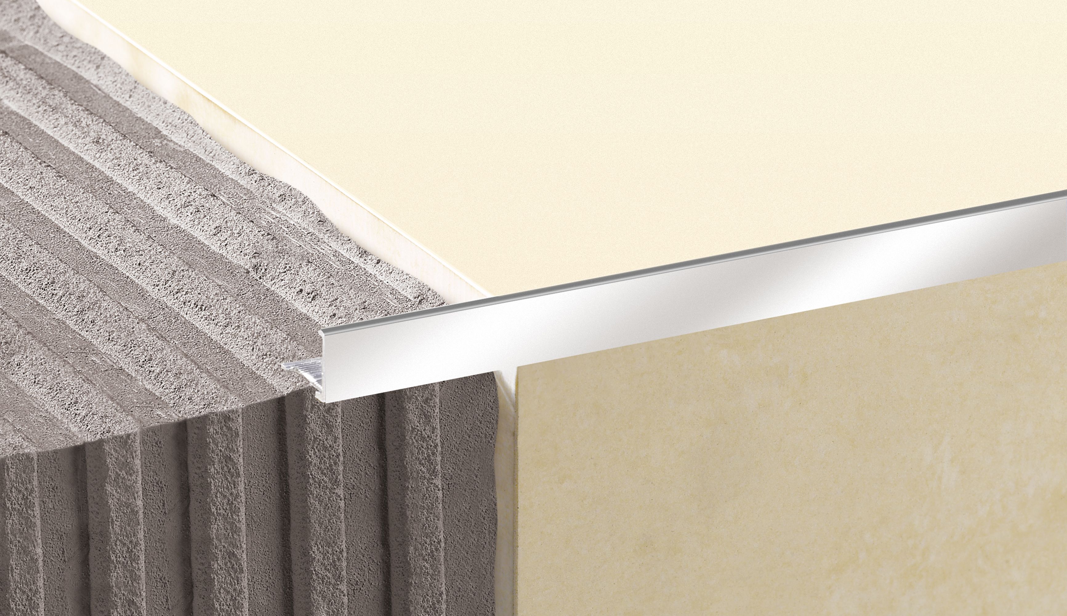 Diall PolishedChrome effect 12.5mm Straight Aluminium External edge tile trim
