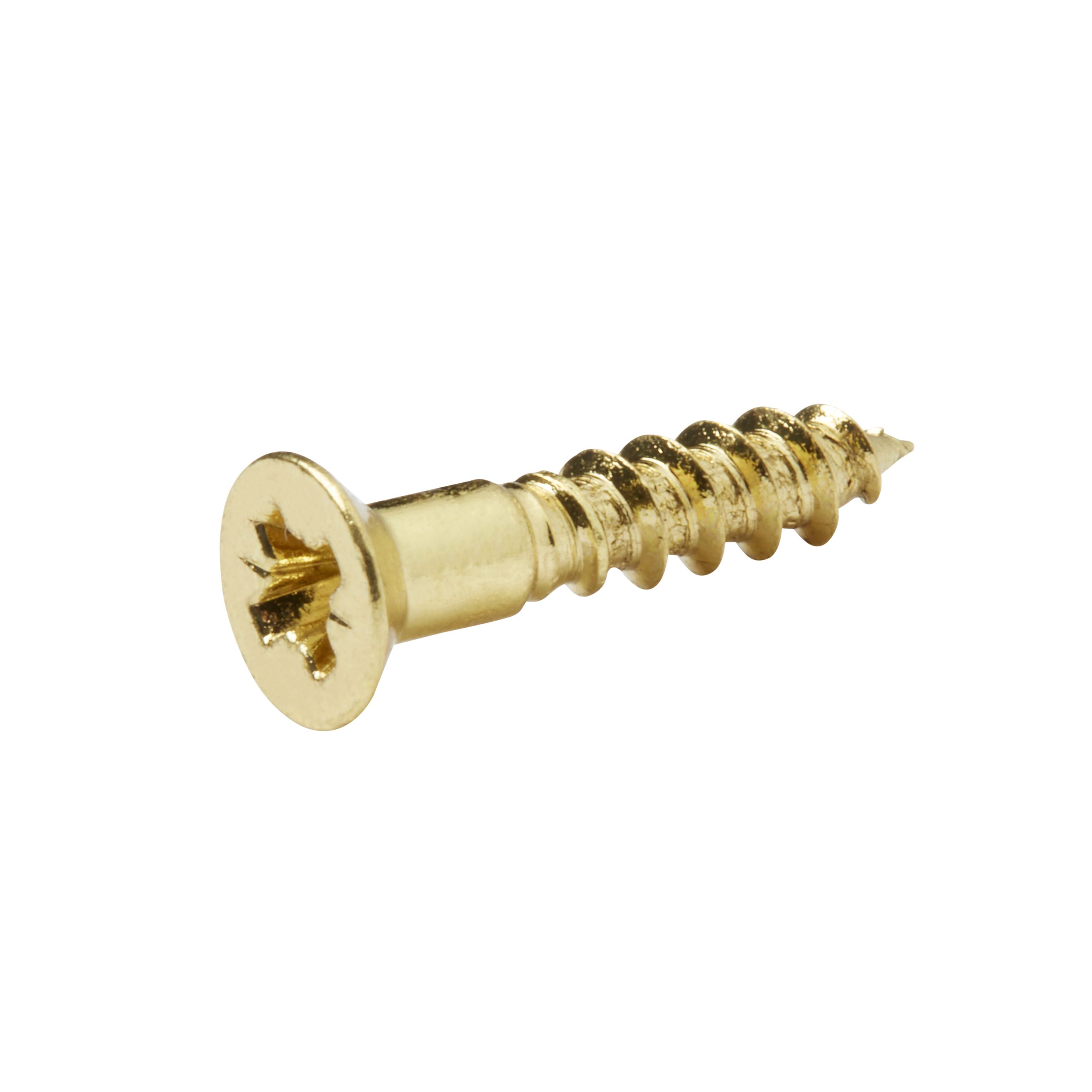 Diall Pozidriv Brass Screw (Dia)4mm (L)20mm, Pack of 25