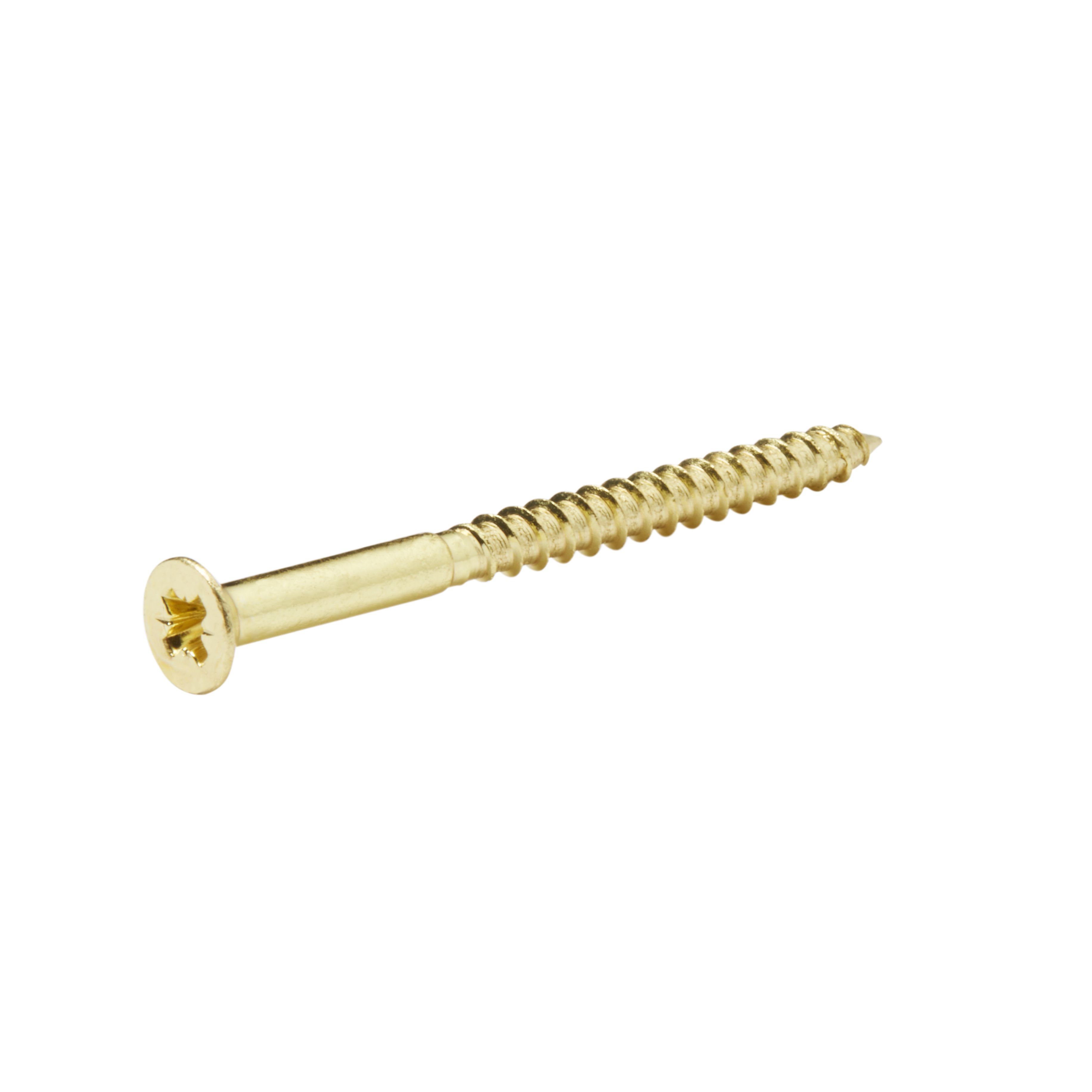 Diall Pozidriv Brass Screw (Dia)4mm (L)50mm, Pack of 25