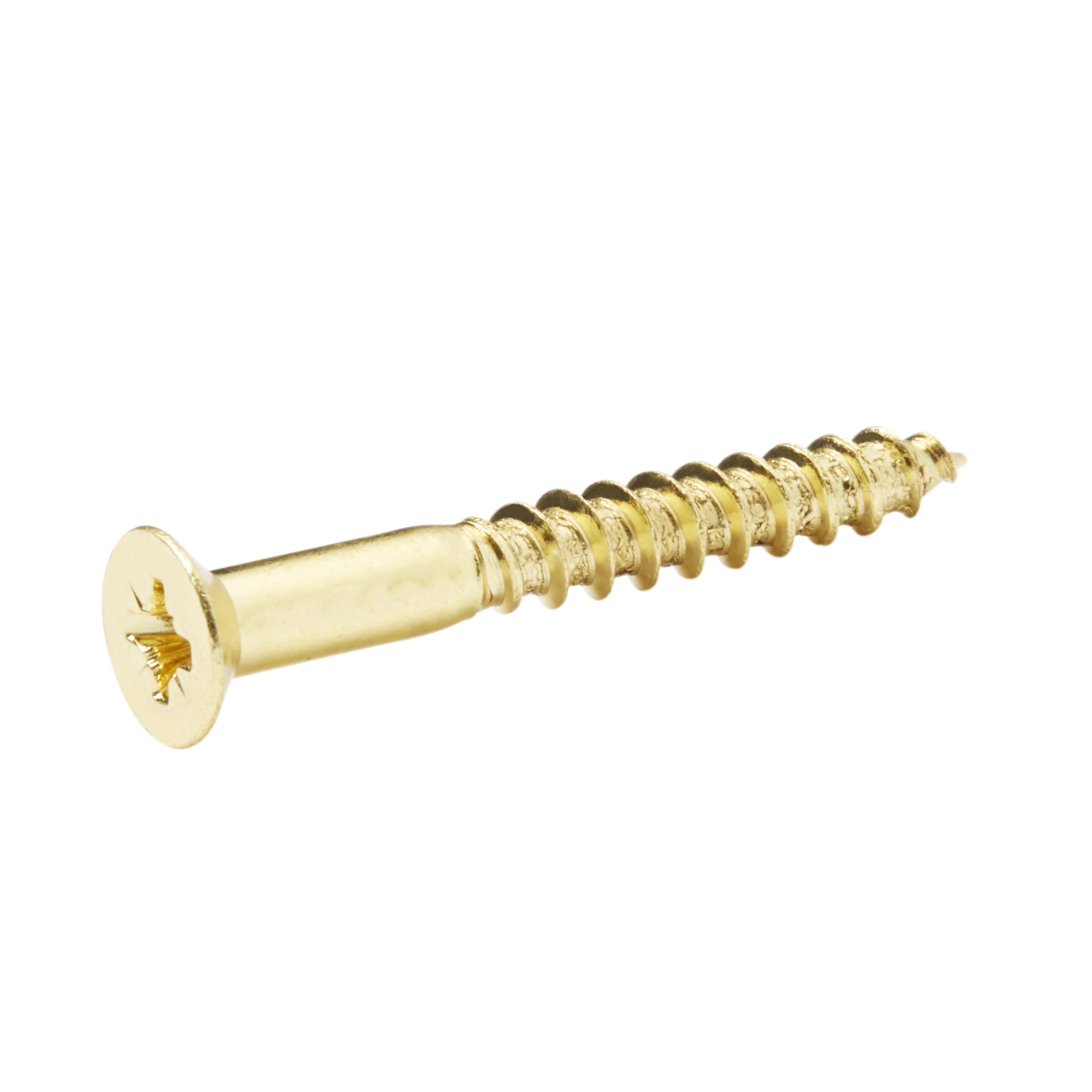 Diall Pozidriv Brass Screw (Dia)5mm (L)40mm, Pack of 25