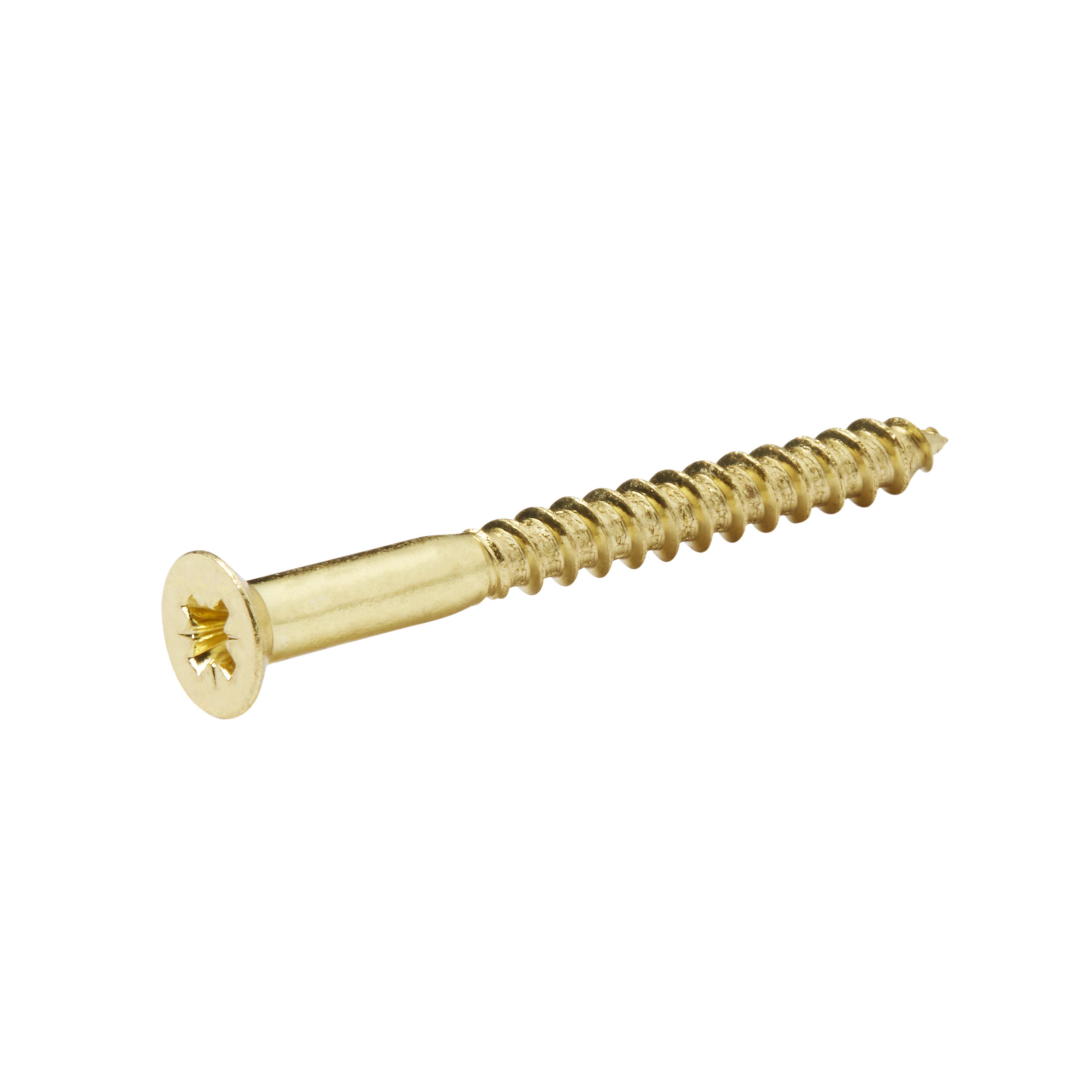Diall Pozidriv Brass Screw (Dia)5mm (L)50mm, Pack of 25