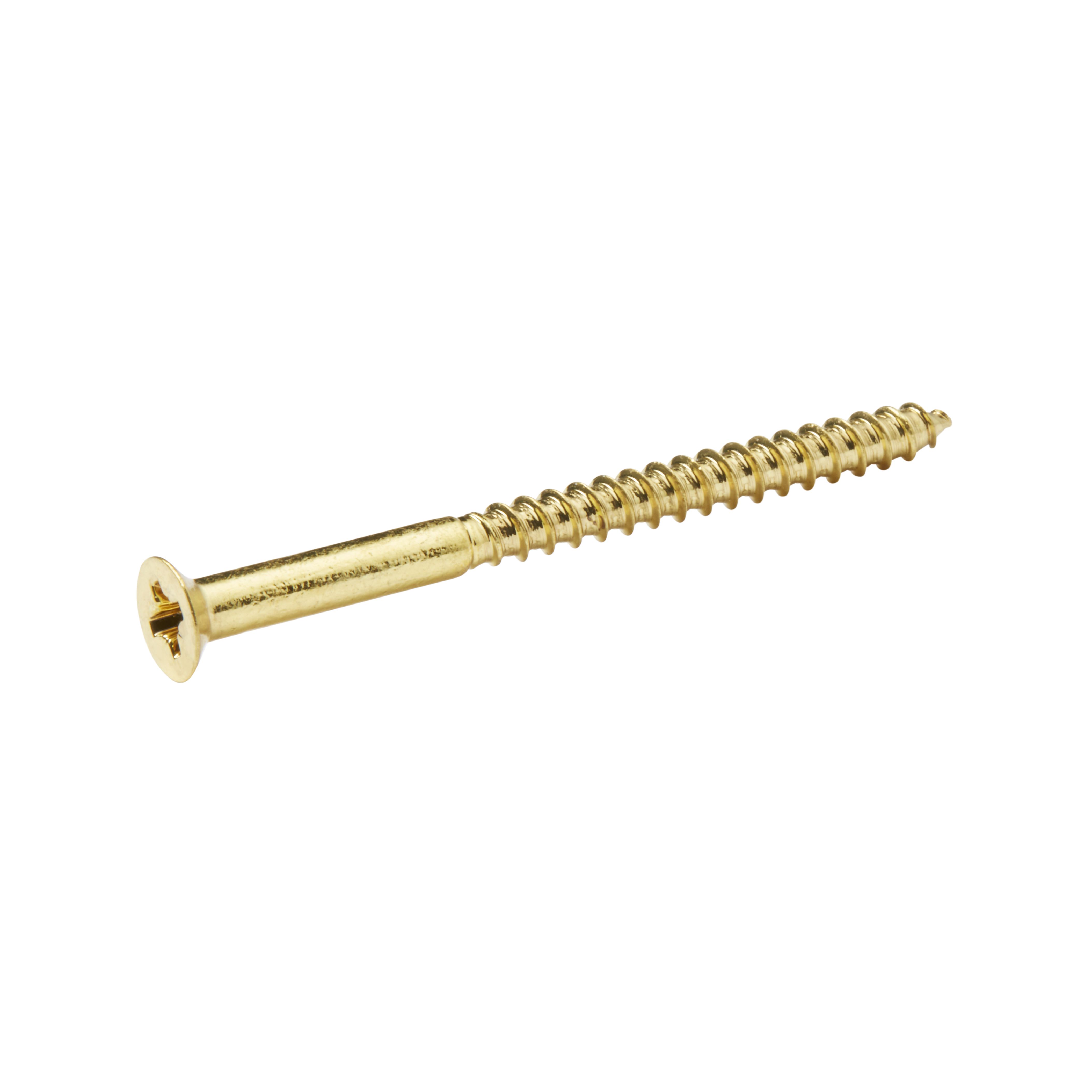 Diall Pozidriv Brass Screw (Dia)6mm (L)80mm, Pack of 25