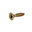 Diall PZ Double-countersunk Yellow-passivated Steel Wood screw (Dia)3.5mm (L)16mm, Pack of 100