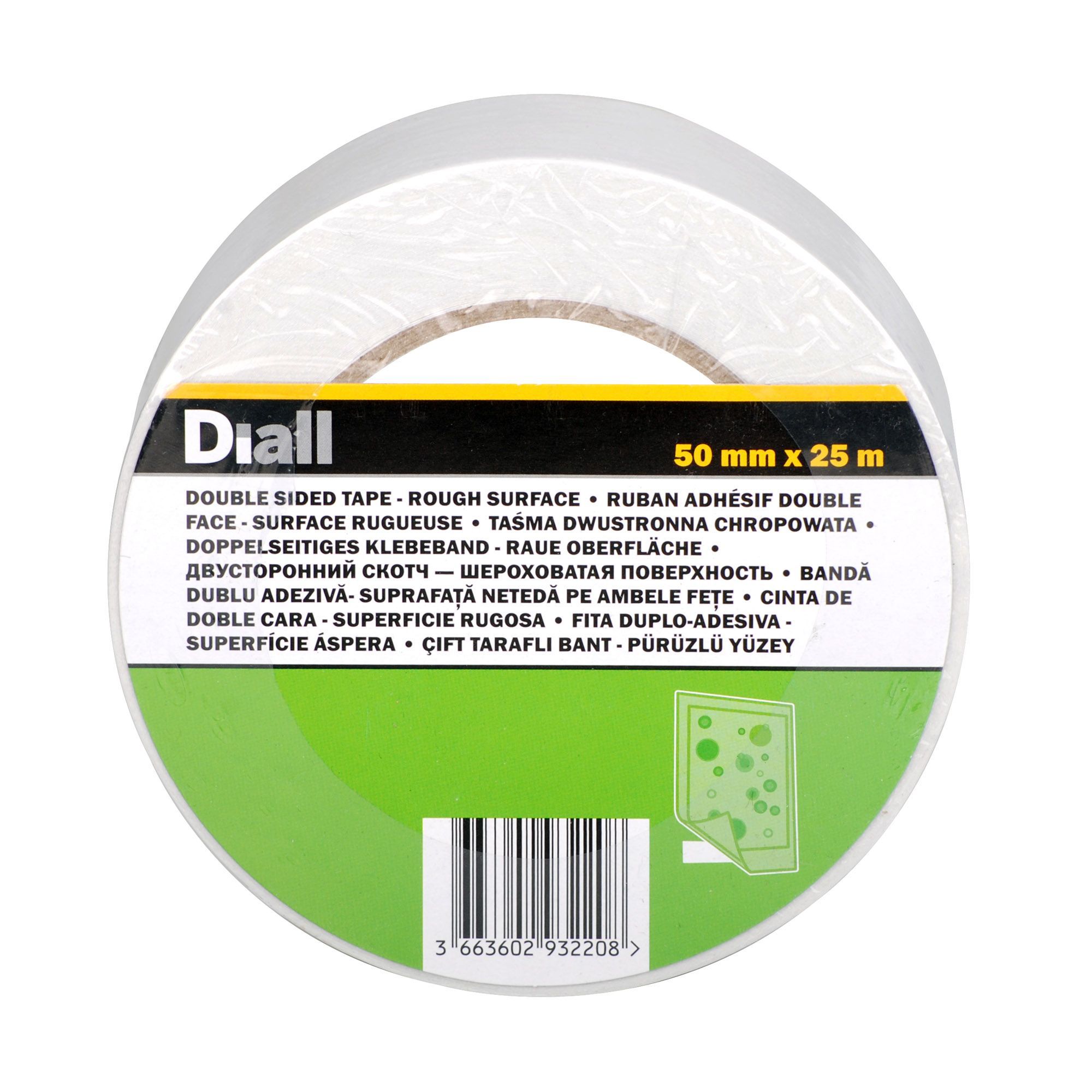 Diall Rough White Double-sided Tape (L)25m (W)50mm
