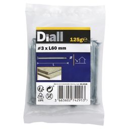 Diall Round wire nail (L)60mm (Dia)3mm 125g, Pack