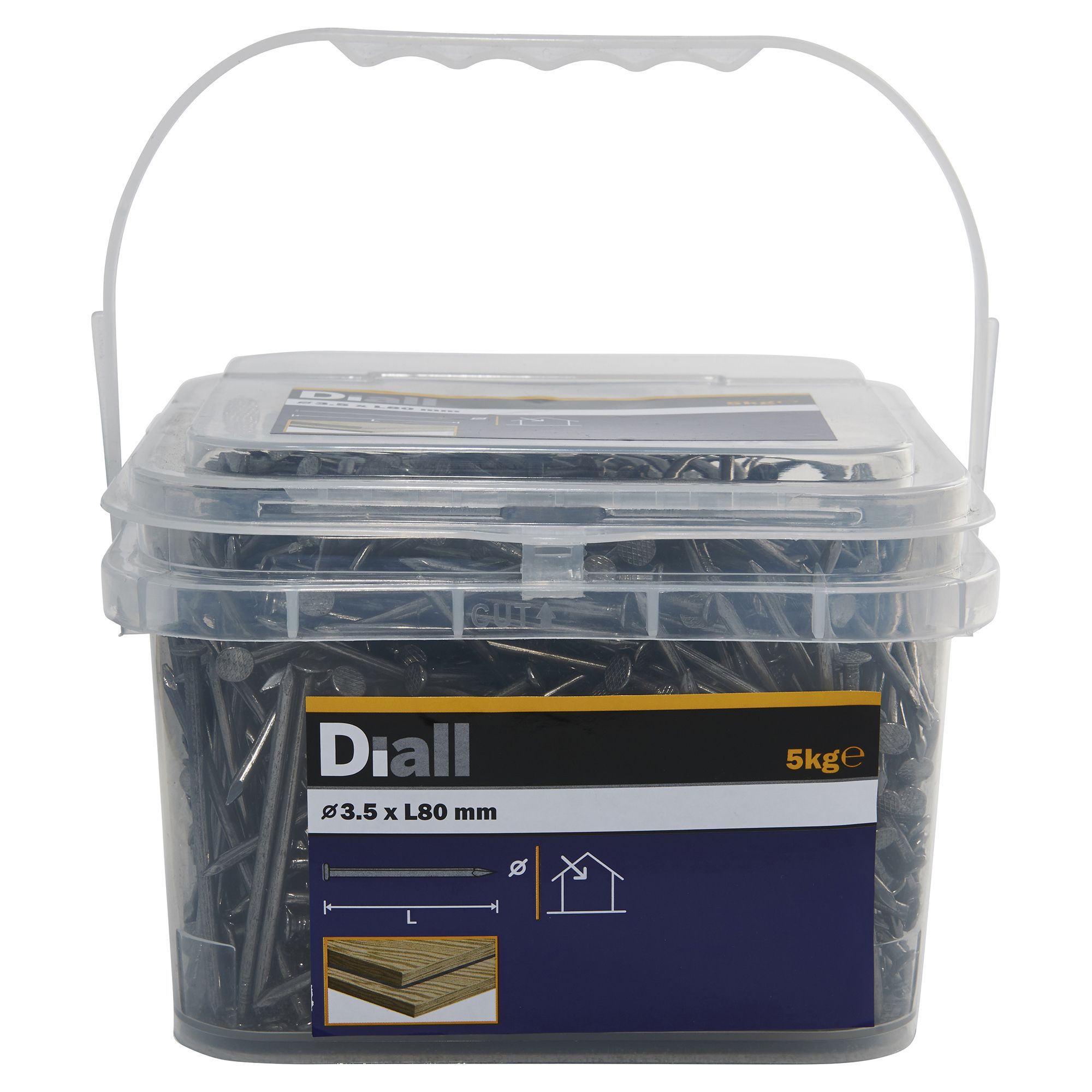 Diall Round wire nail (L)80mm (Dia)3.5mm 5kg