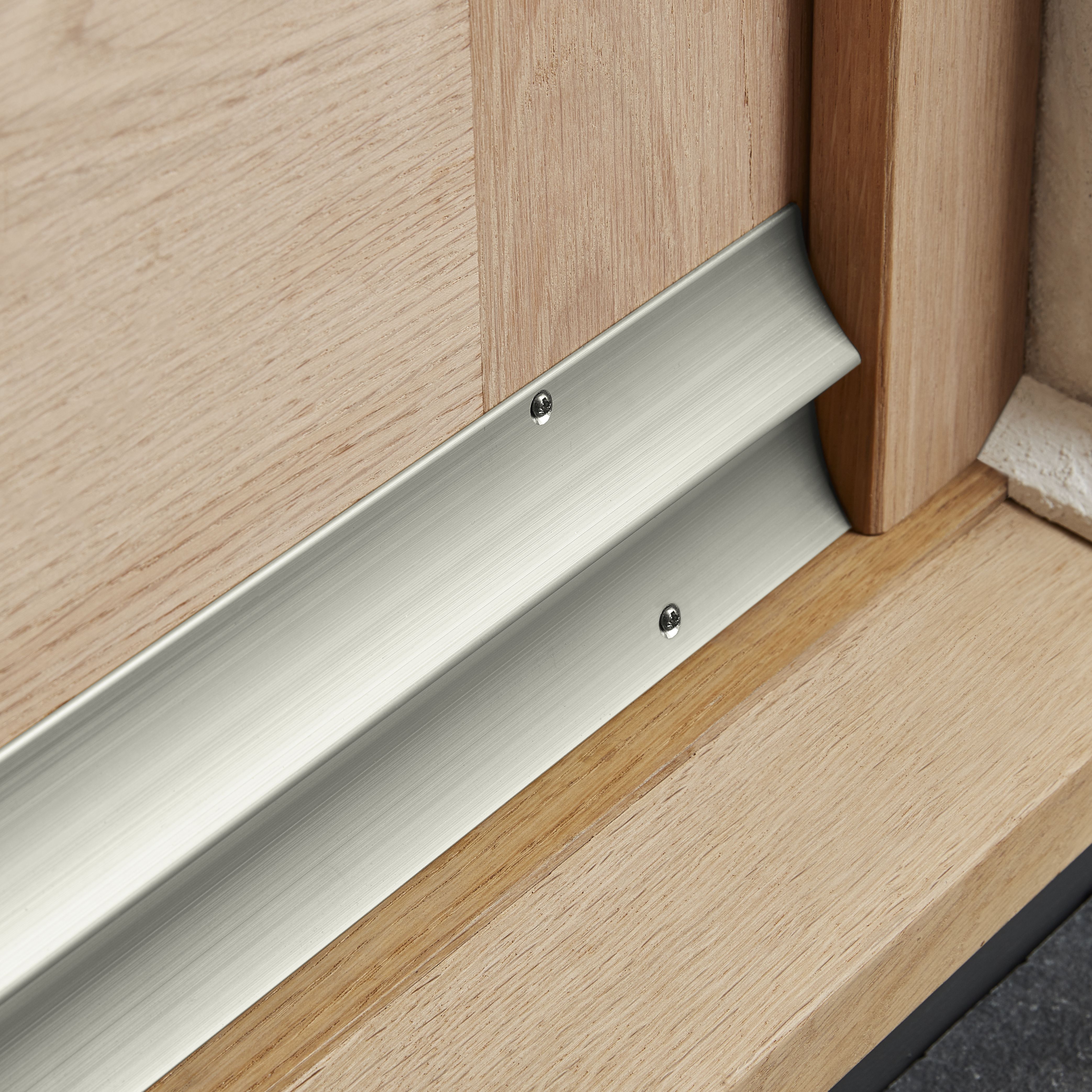 Diall Silver effect PVC Threshold & rain deflector, (L)0.91m