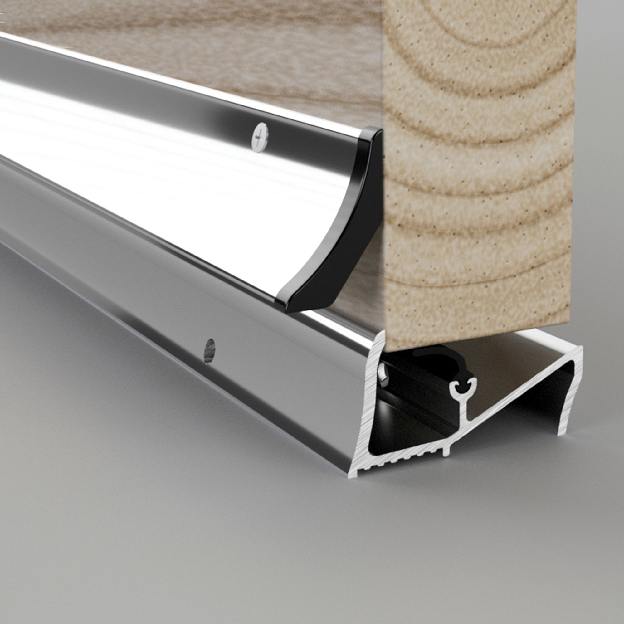 Diall Silver effect PVC Threshold & rain deflector, (L)0.91m