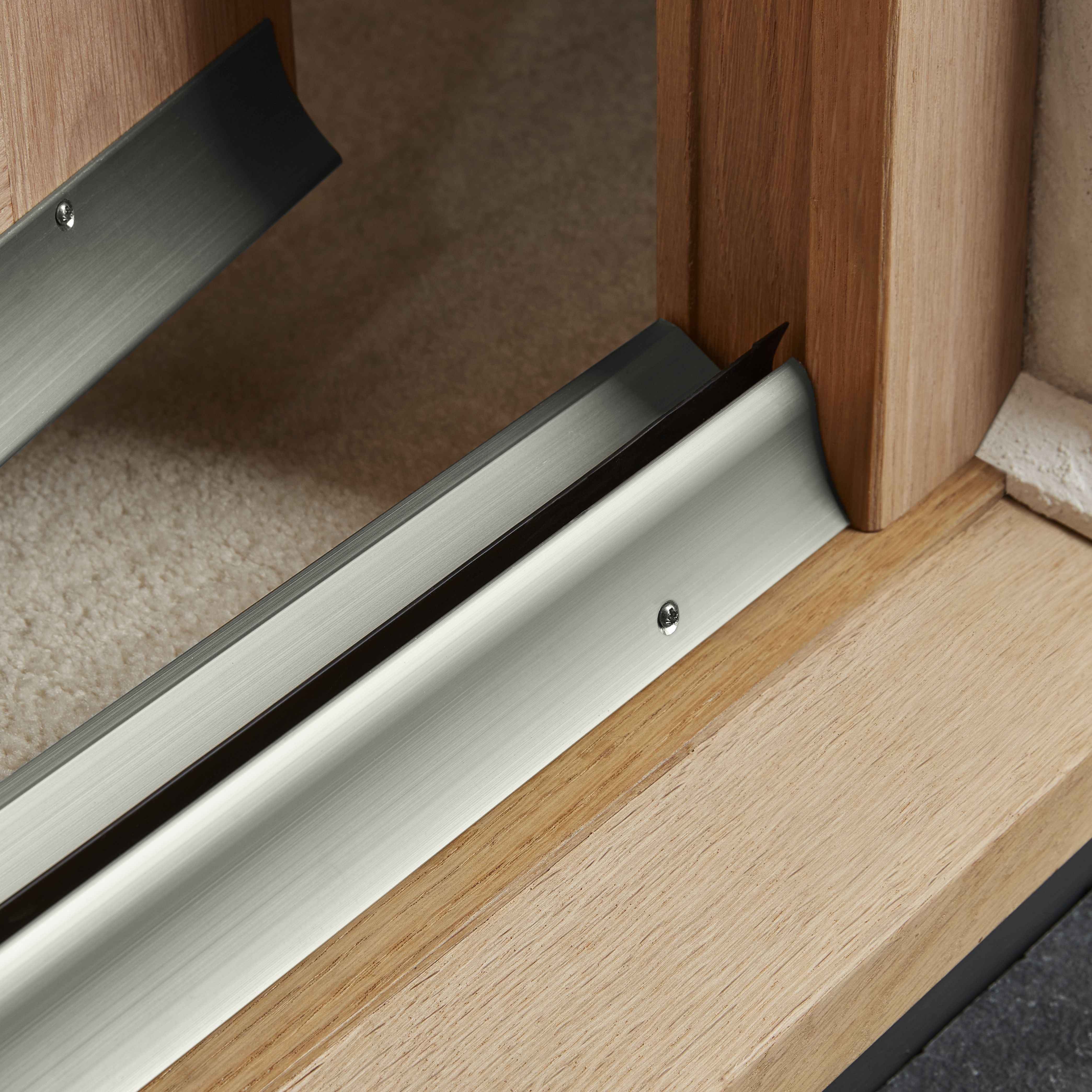 Diall Silver effect PVC Threshold & rain deflector, (L)0.91m