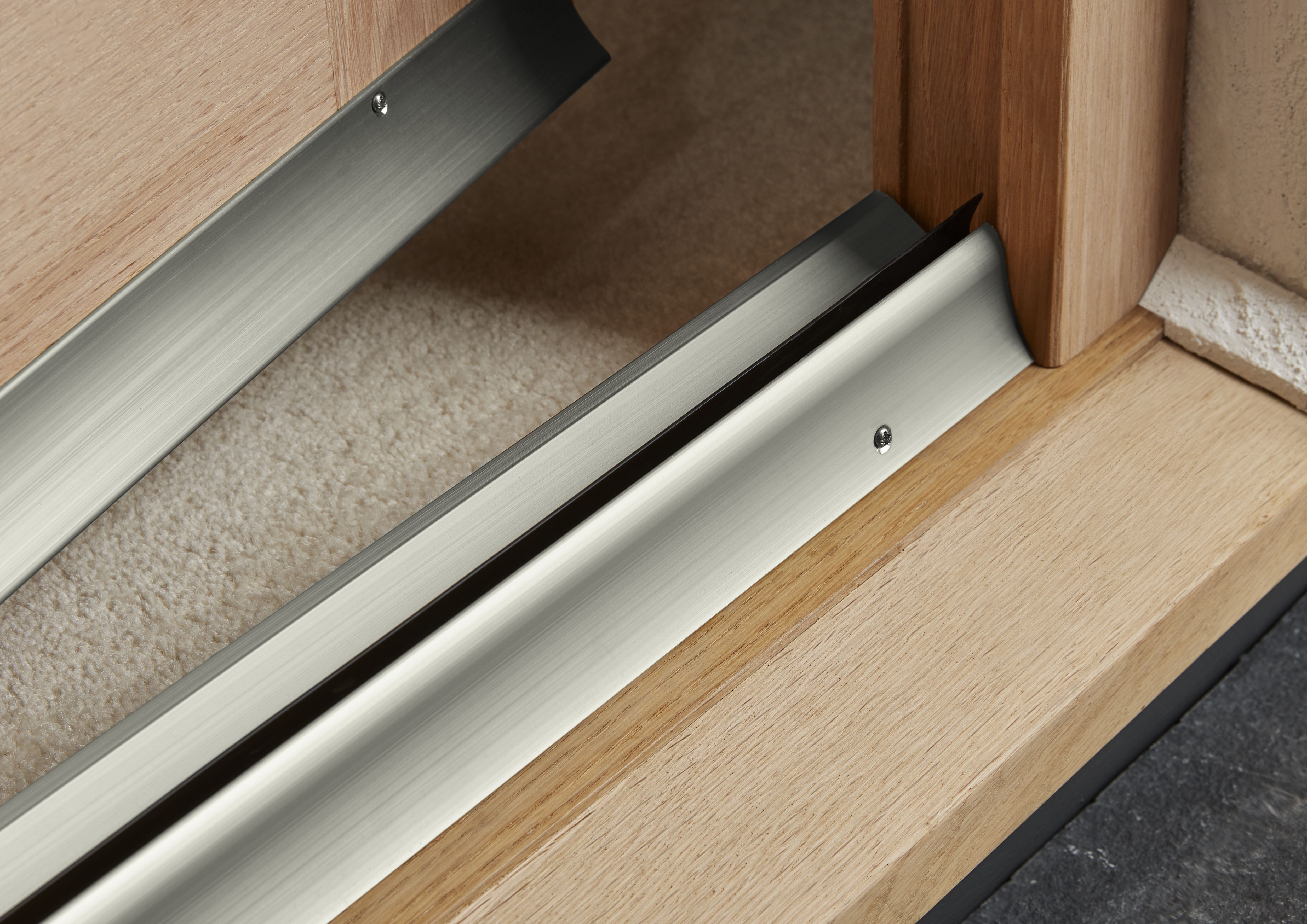 Diall Silver effect PVC Threshold & rain deflector, (L)0.91m