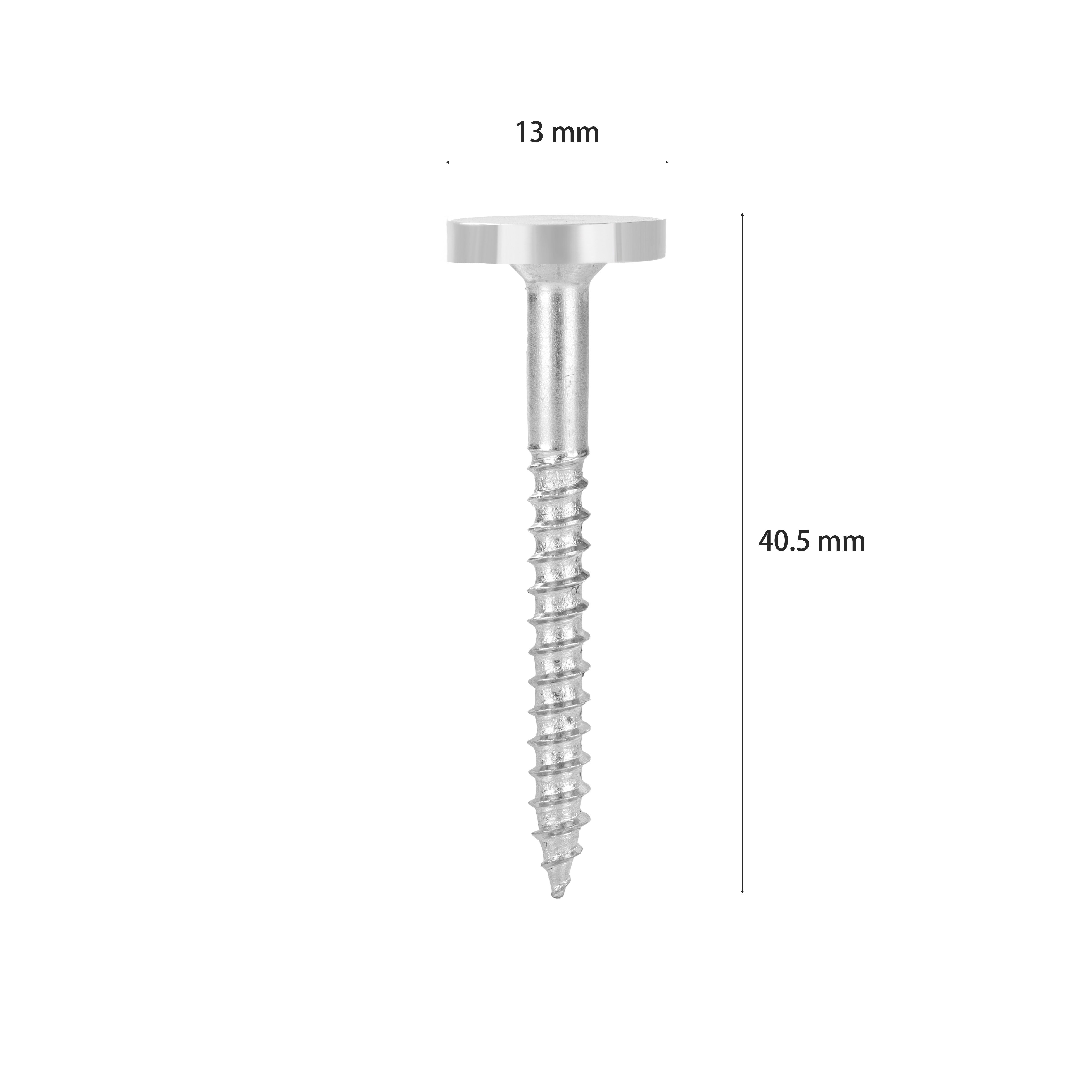 Diall Slotted Flat countersunk Mirror screw (Dia)4mm (L)40.5mm, Pack of 4