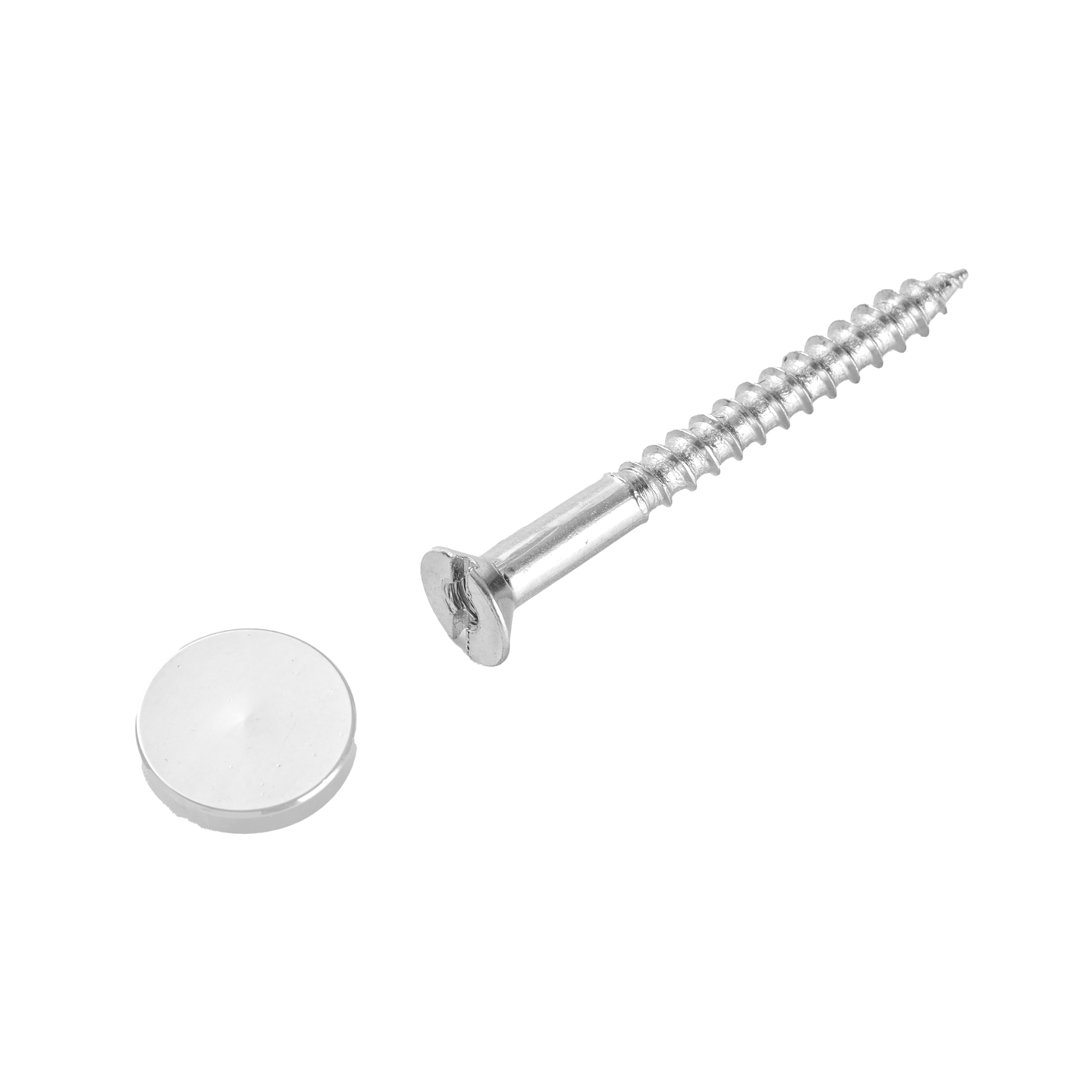 Diall Slotted Flat countersunk Mirror screw (Dia)4mm (L)40.5mm, Pack of 4
