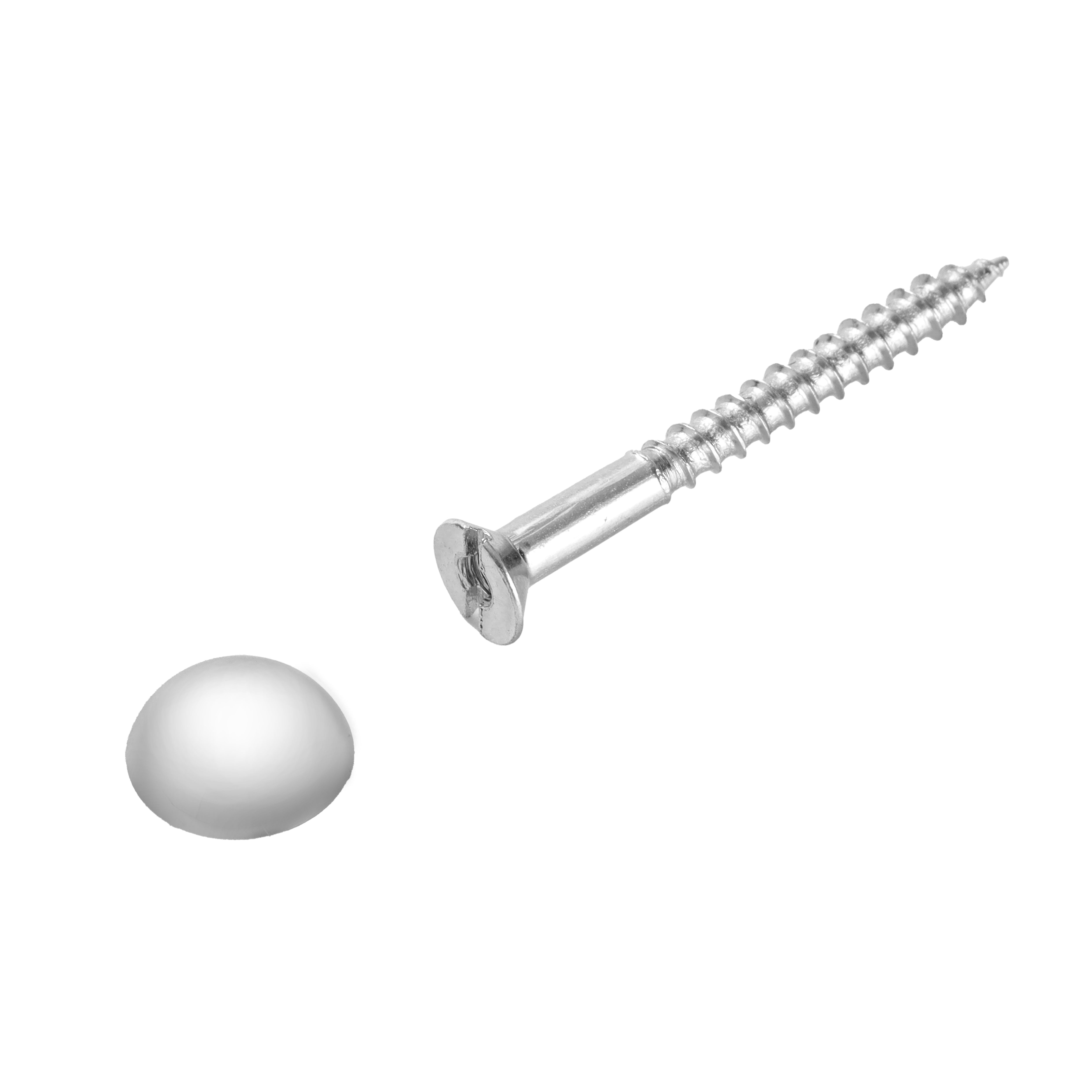 Diall Slotted Round Mirror screw (Dia)4mm (L)42.5mm, Pack of 4