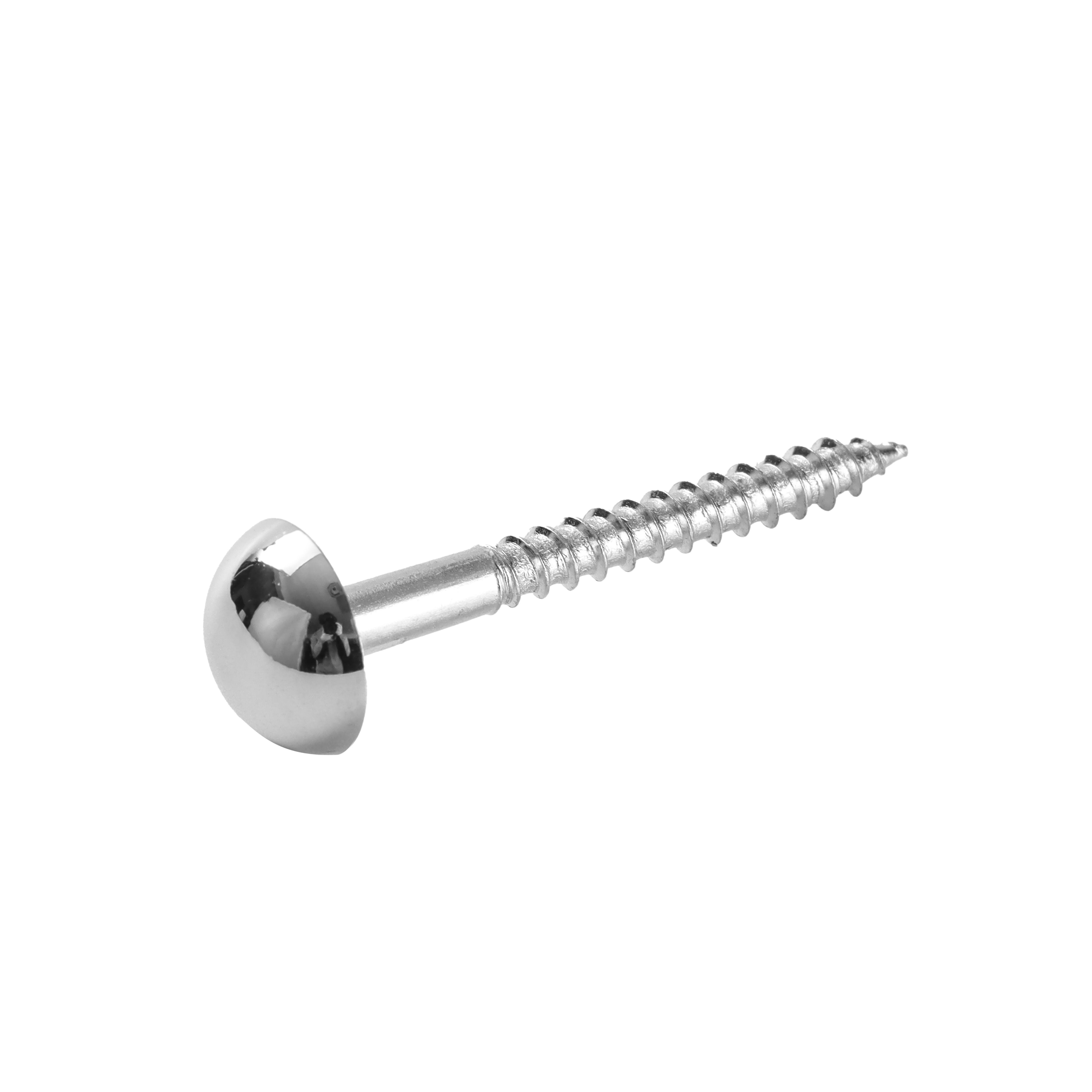 Diall Slotted Round Polished Mirror screw (Dia)4mm (L)42.5mm, Pack of 4