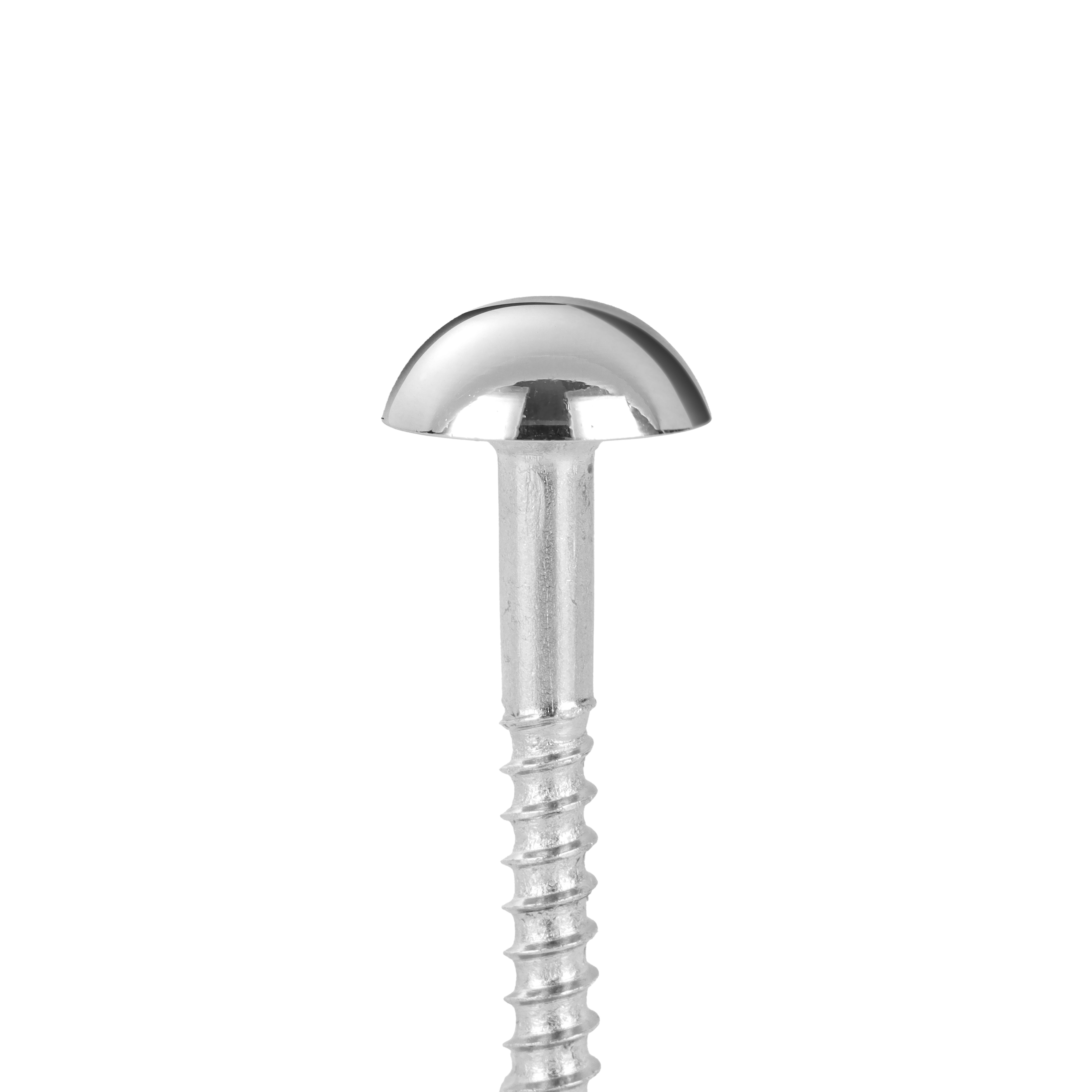 Diall Slotted Round Polished Mirror screw (Dia)4mm (L)42.5mm, Pack of 4