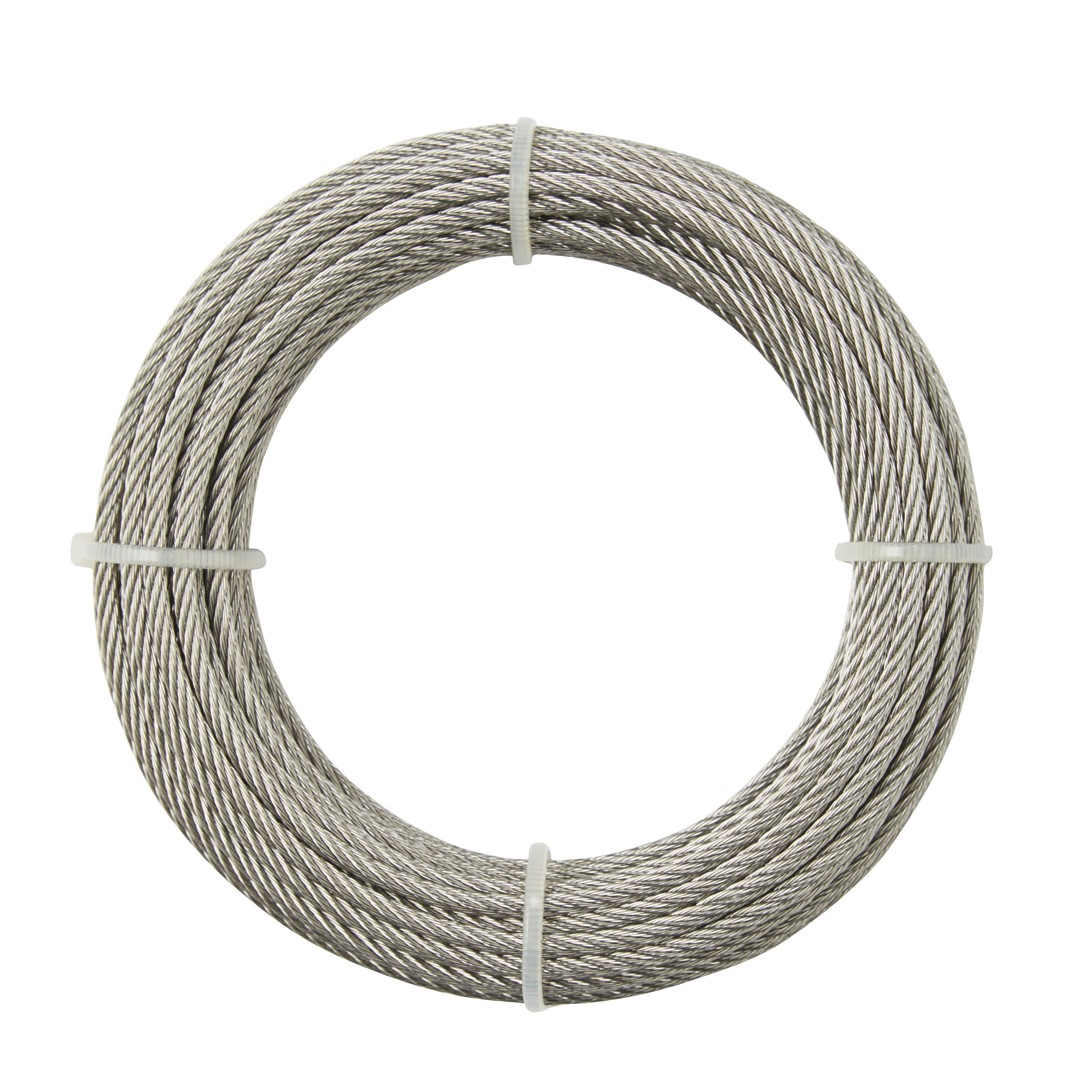 Diall Stainless steel Cable, (L)10m (Dia)3.5mm