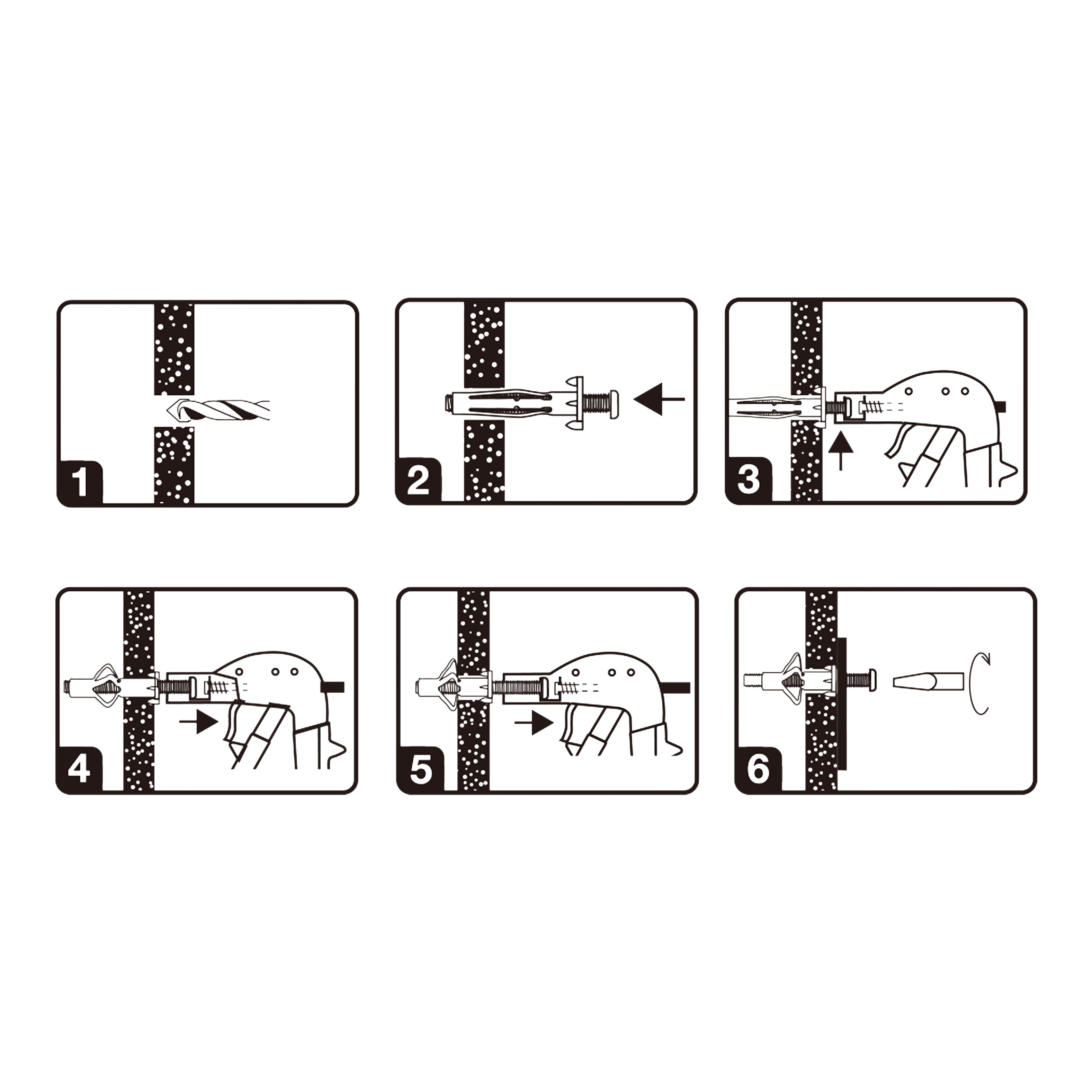 Diall Steel Button Hollow wall anchor M4 (L)46mm, Pack of 25