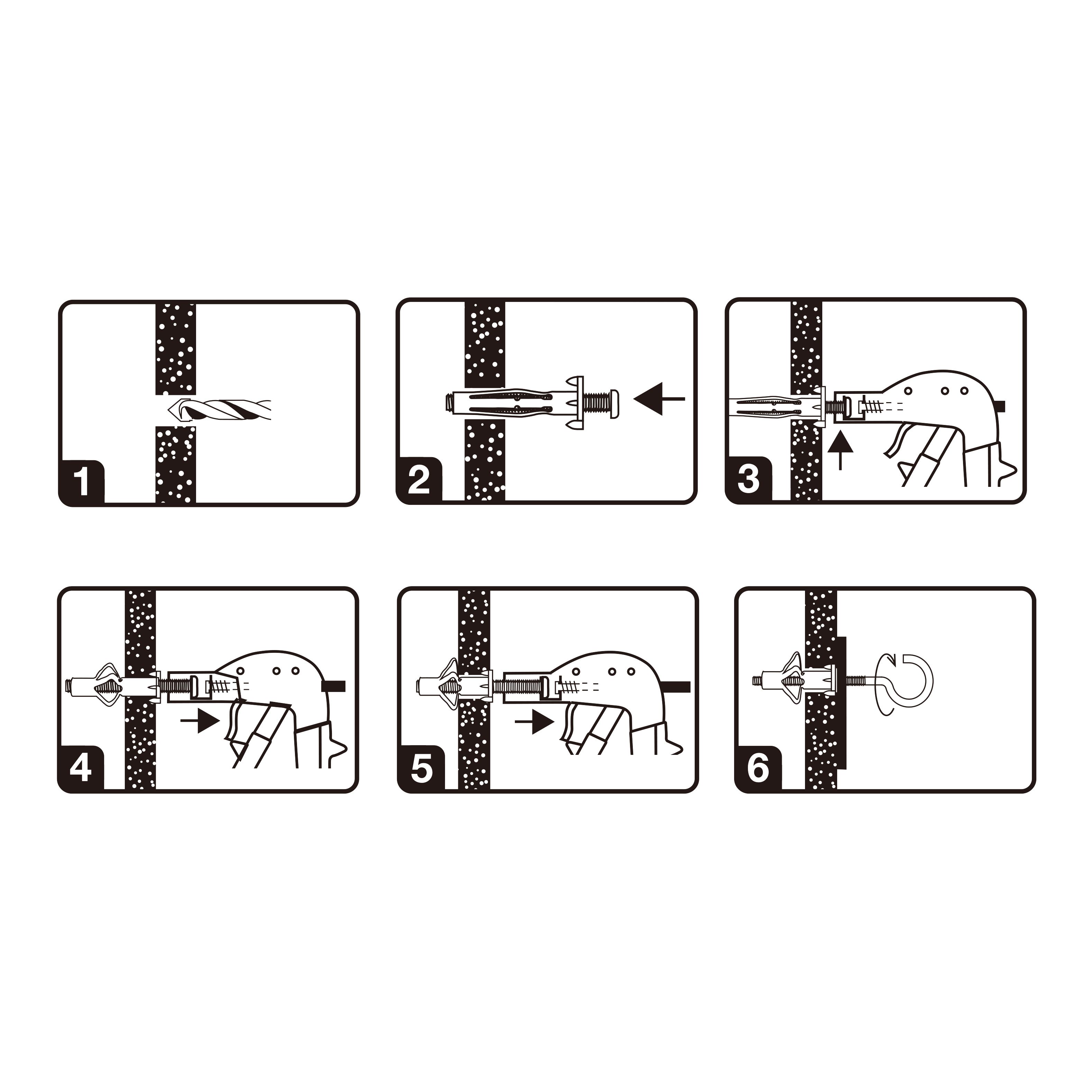 Diall Steel C-hook Hollow wall anchor M4 (L)32mm, Pack of 2