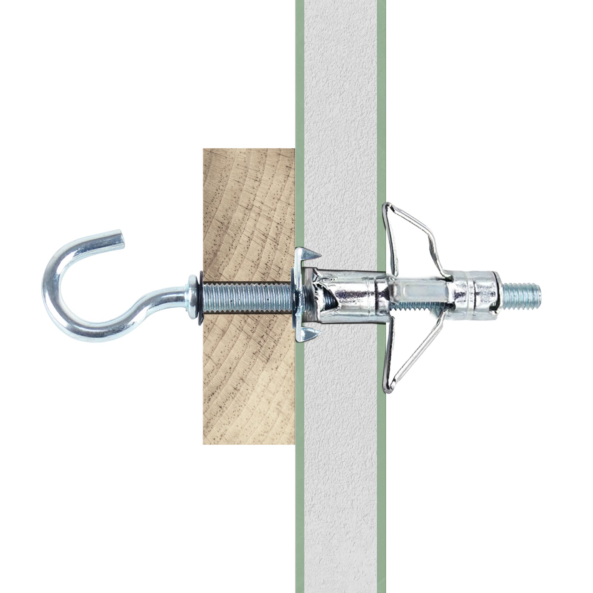 Diall Steel C-hook Hollow wall anchor M4 (L)46mm, Pack of 2